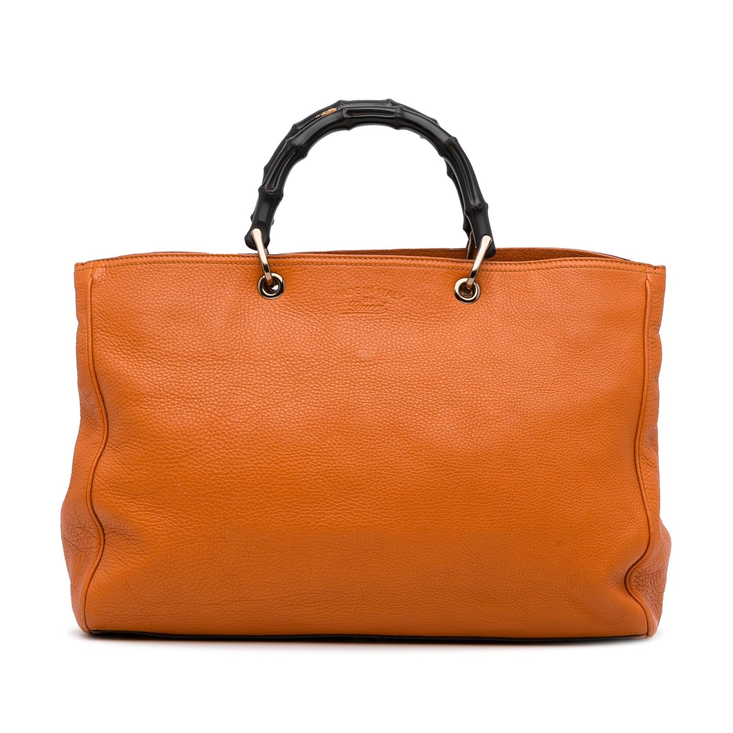 Gucci Bamboo Orange Leather Tote Style 1