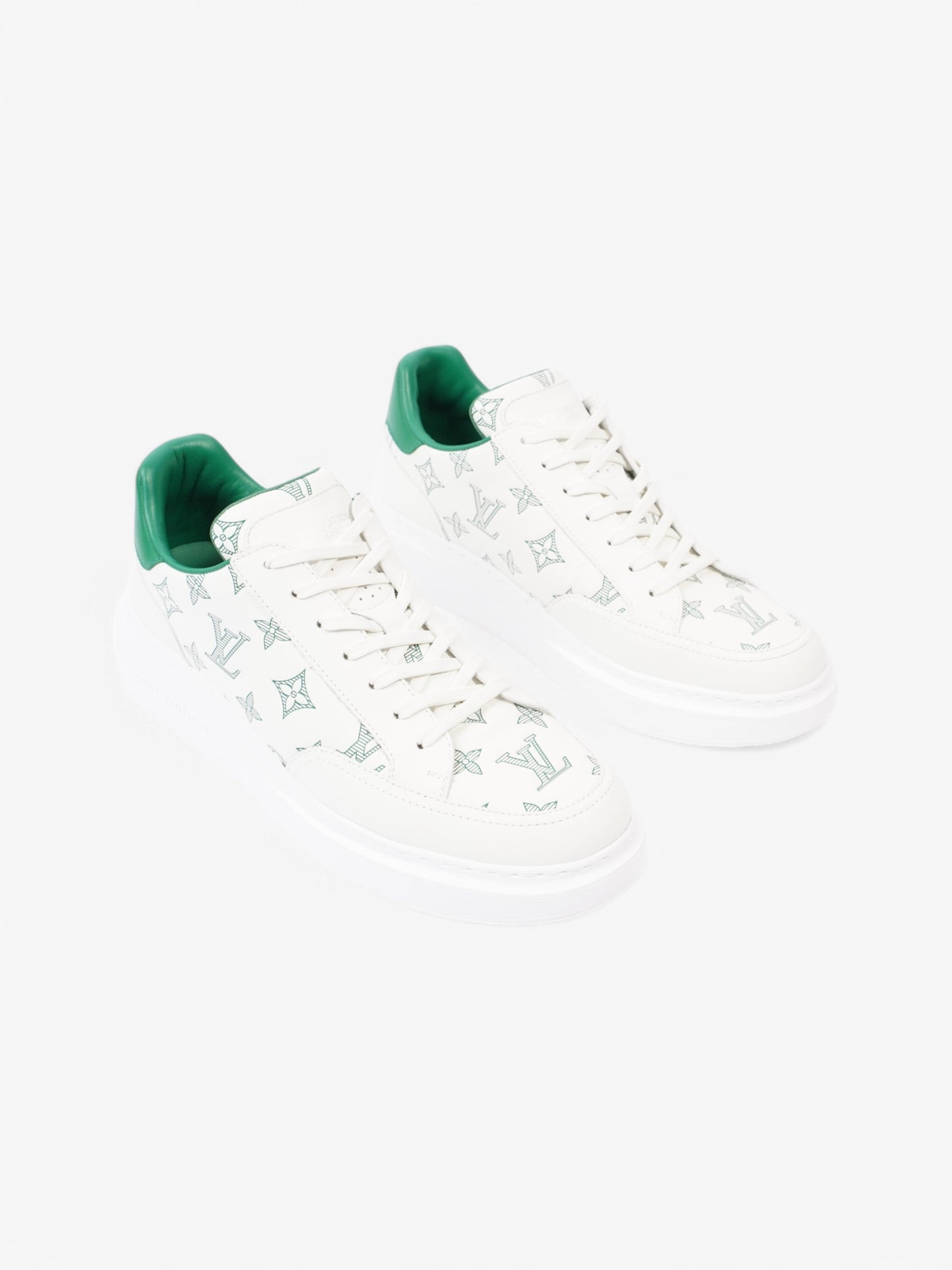 Louis Vuitton Beverley Hills White / Green Leather EU 41.5 UK 7.5