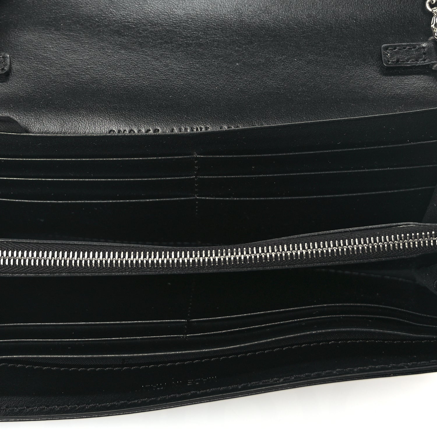 Fendi X MARC JACOBS Nappa Vitello King Logo Print Continental Wallet On Chain White Black