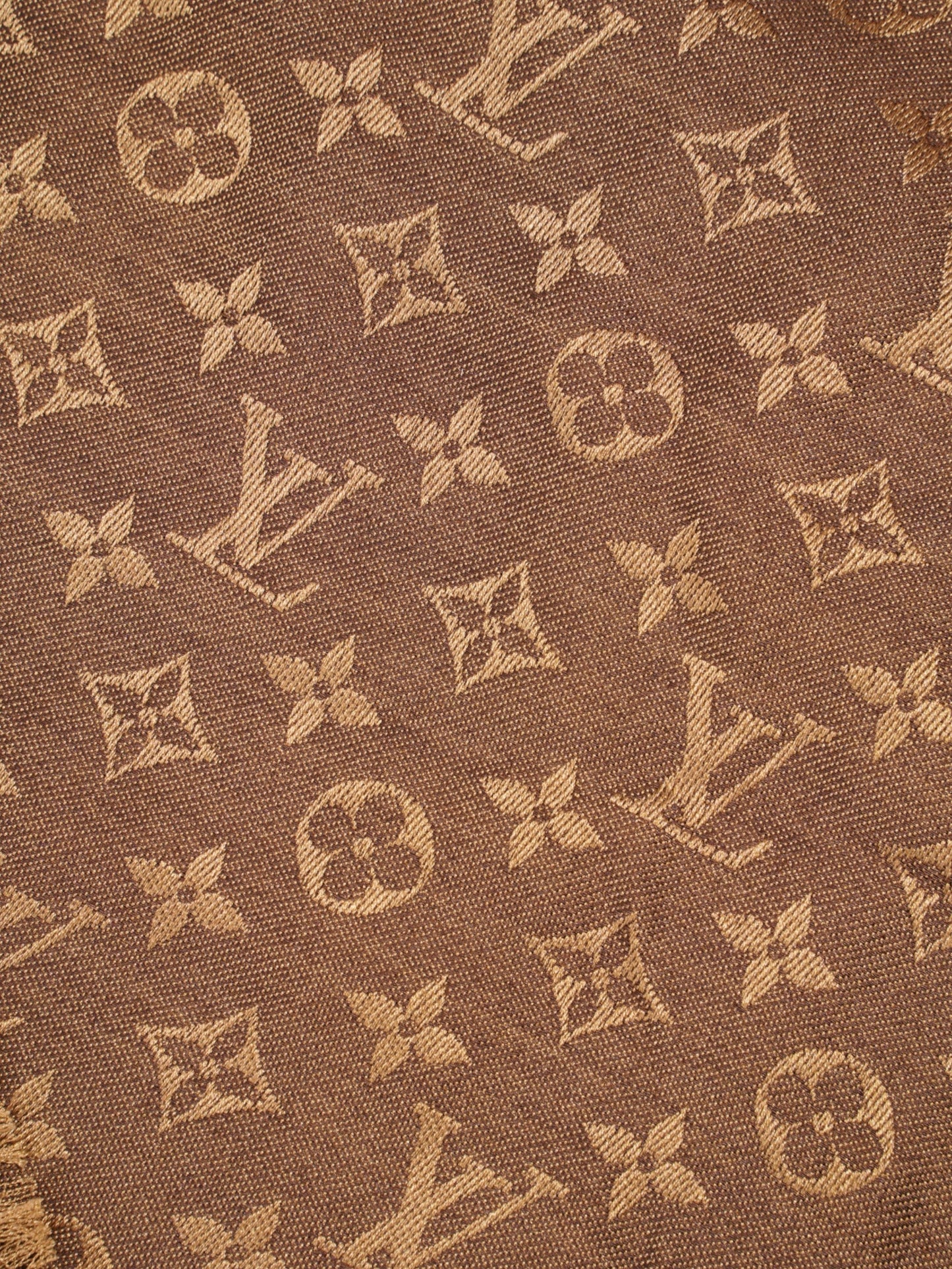 Louis Vuitton Monogram Shawl Brown Wool