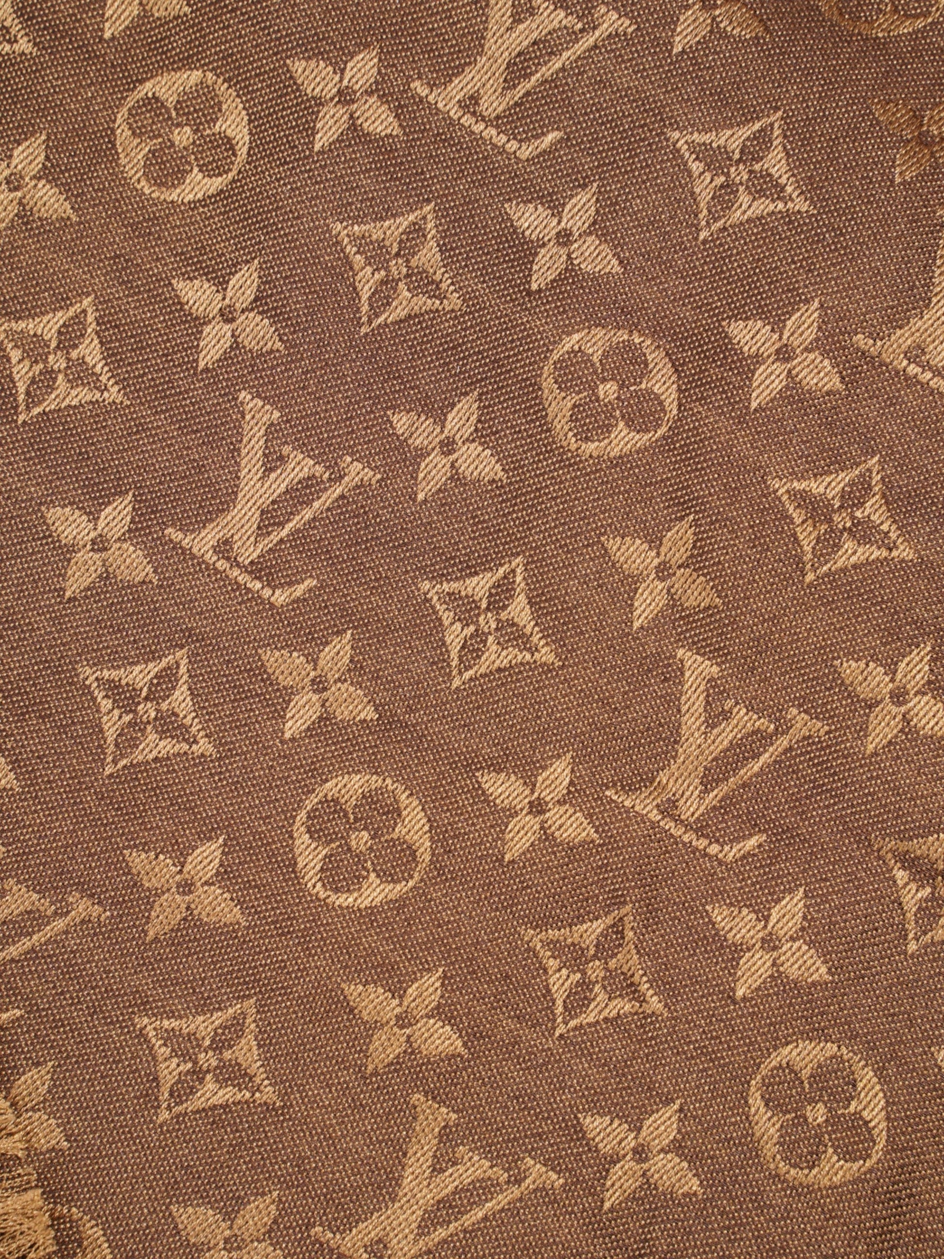 Louis Vuitton Monogram Shawl Brown Wool