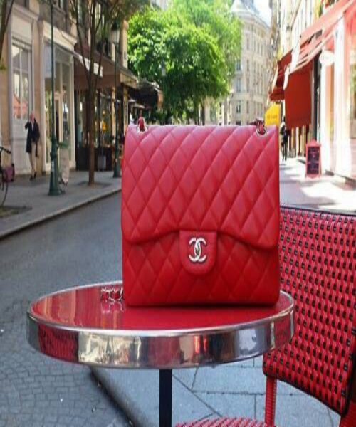 Chanel Classic Clutch With Chain  CWC Lambskin Red SiLouis Vuittoner-Toned