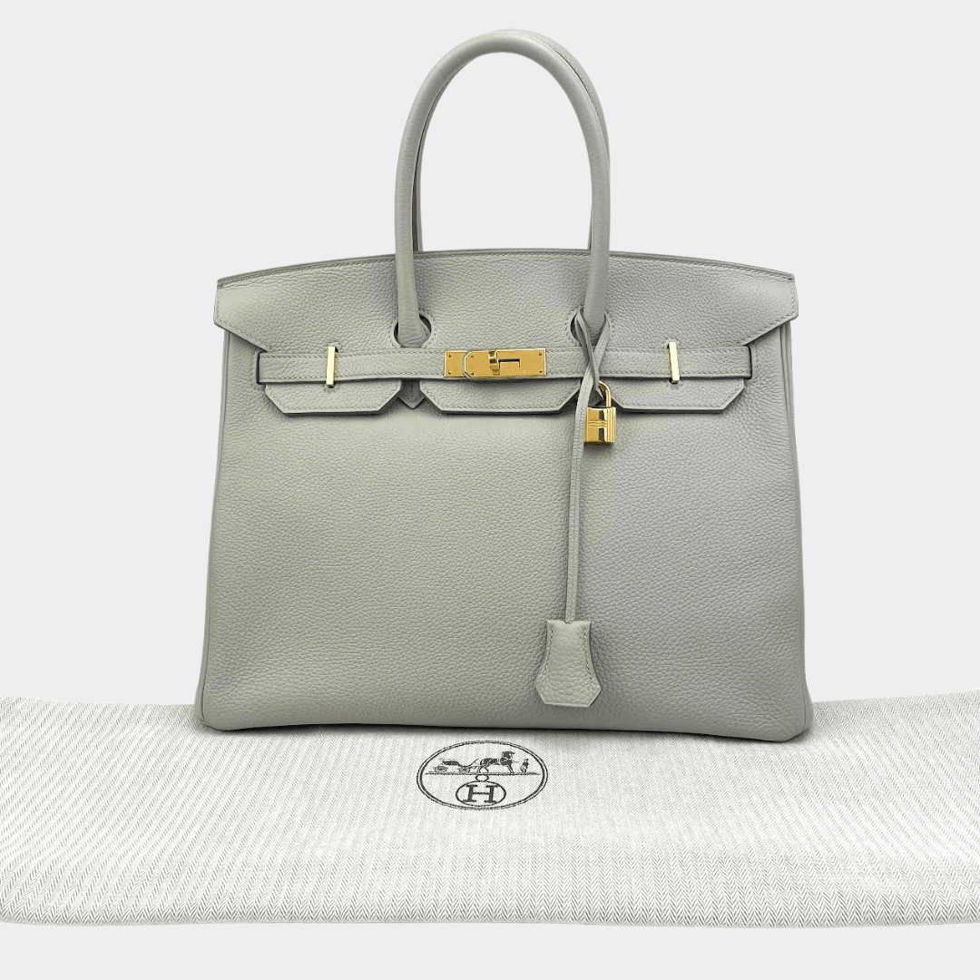 HERMÈS Togo Birkin 35 Gris Perle Pearl Gray w/ Gold