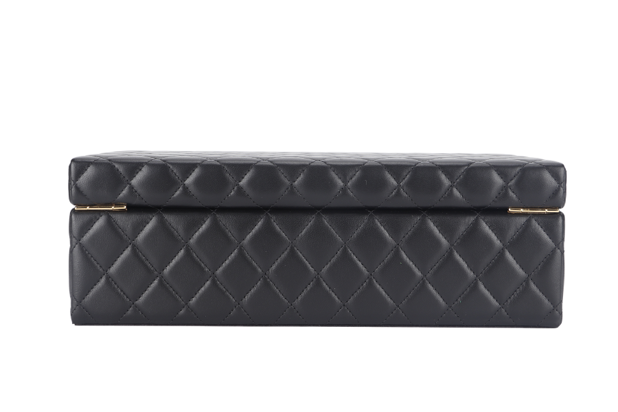 CHANEL BLACK VANITY CASE LIMITED EDITION 2500xxxx RARA HOME DECOR COSMETIC JEWELRY BOX WITH DUST COVER AND BOX