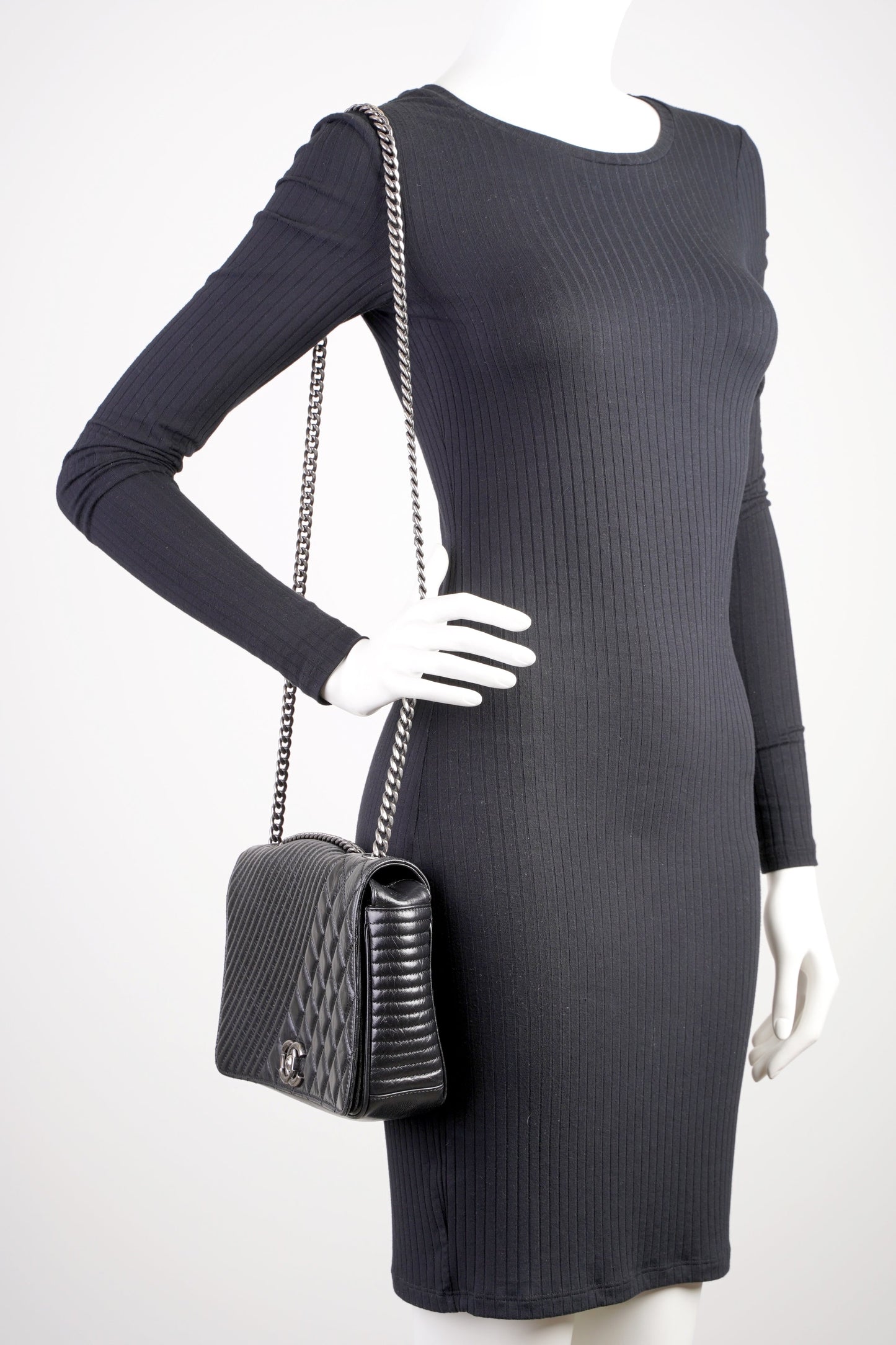 Chanel Coco Boy Flap Black Lambskin Leather