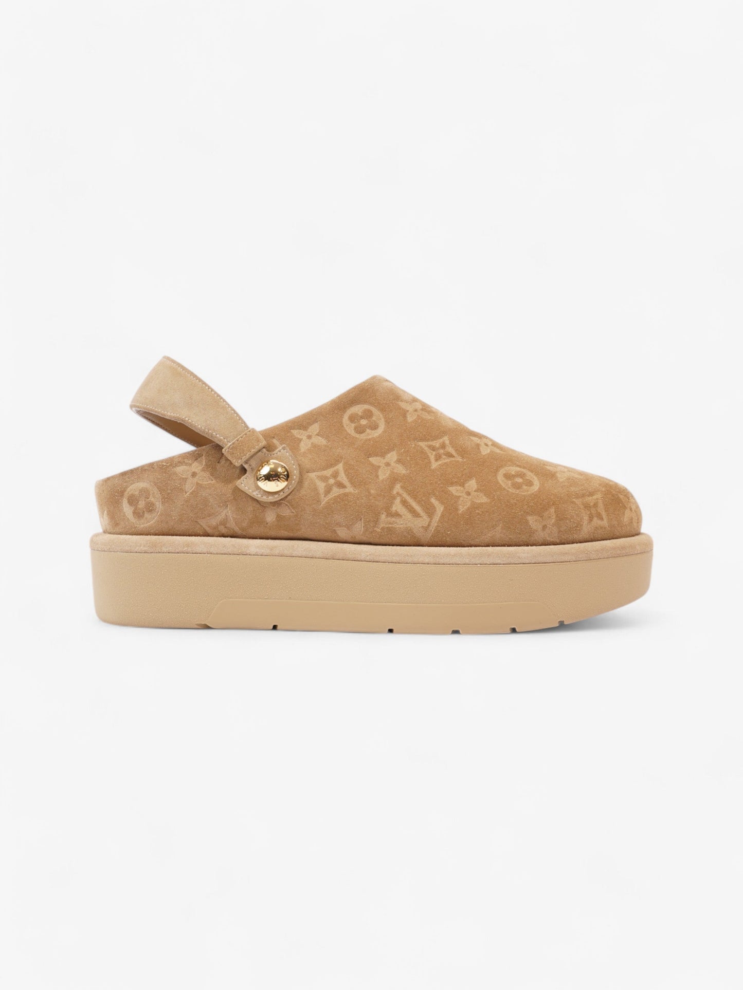 Louis Vuitton Aspen Platform Clogs Beige Suede EU 41 UK 7