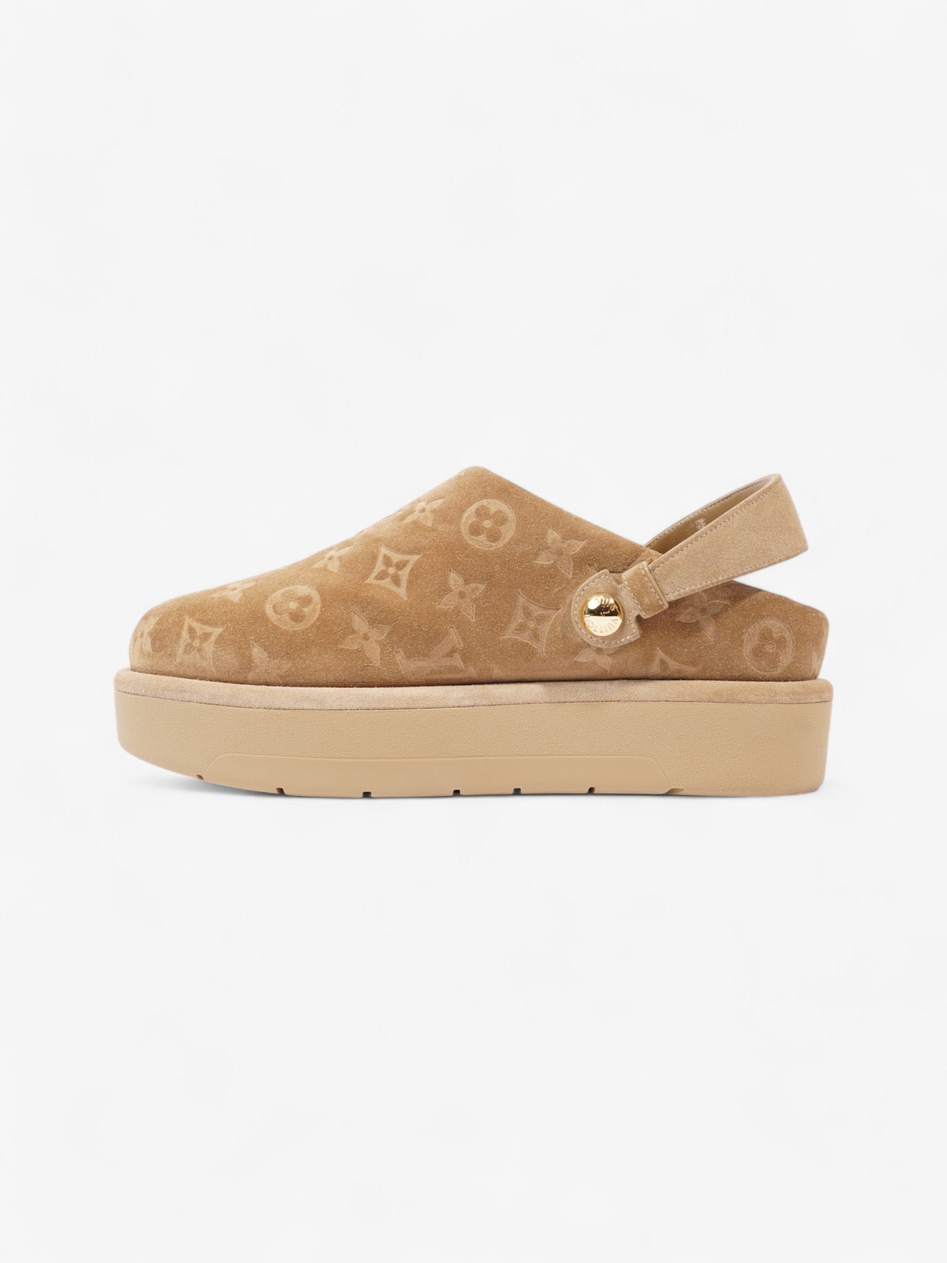 Louis Vuitton Aspen Platform Clogs Beige Suede EU 41 UK 7