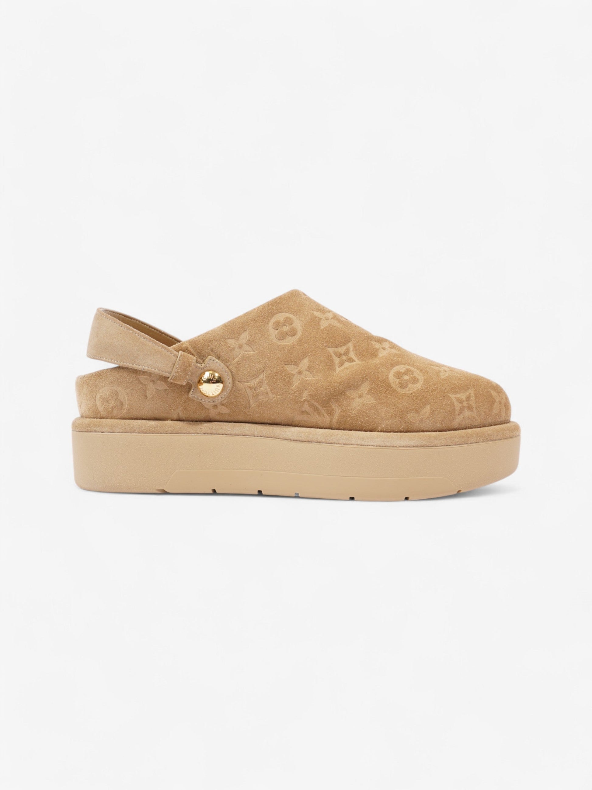 Louis Vuitton Aspen Platform Clogs Beige Suede EU 41 UK 7