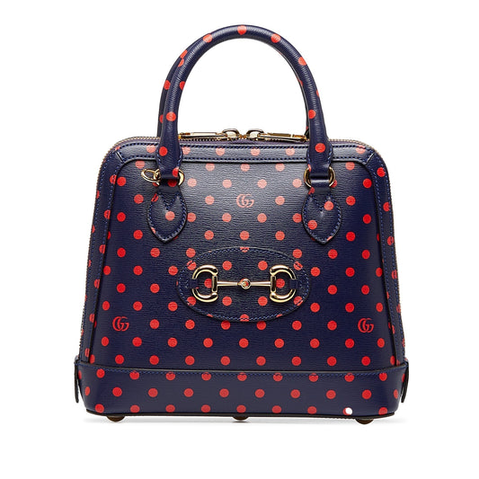 Gucci Horsebit Blue Leather Shoulder Bag