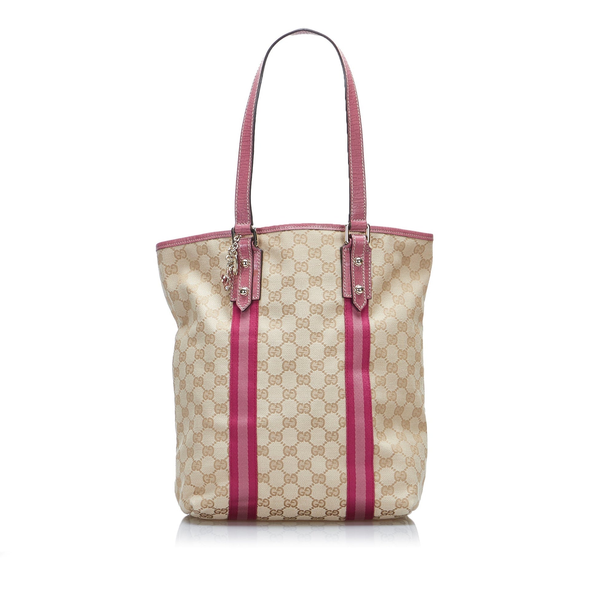 Gucci Brown Leather Canvas Tote Style 29