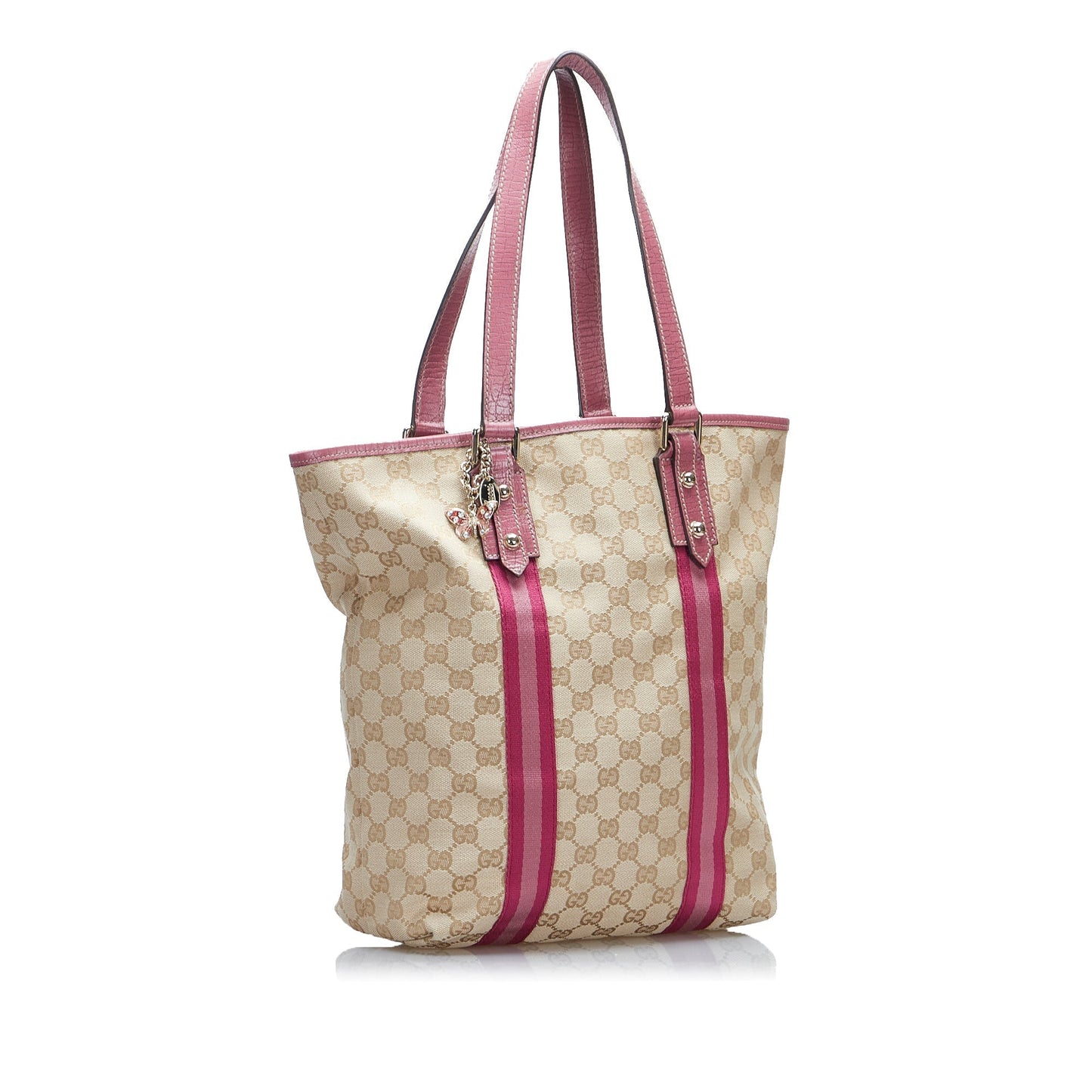 Gucci Brown Leather Canvas Tote Style 37