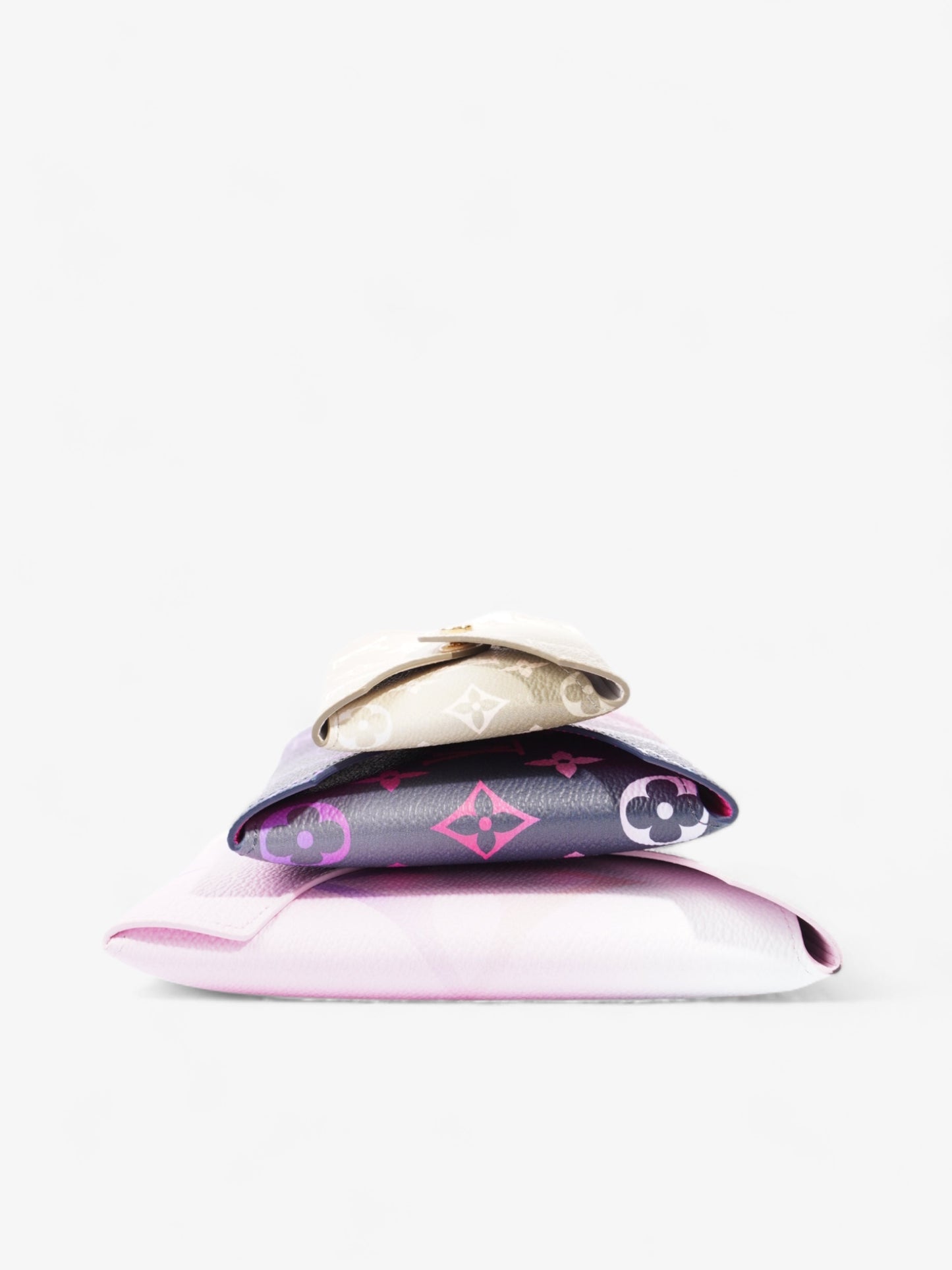 Designer Women's Crossbody Bag | Louis Vuitton Monogram Giant Spring In The City Kirigami Pochette Set Sunset Pastel / Midnight Fuschia and Sunset Khaki Leather