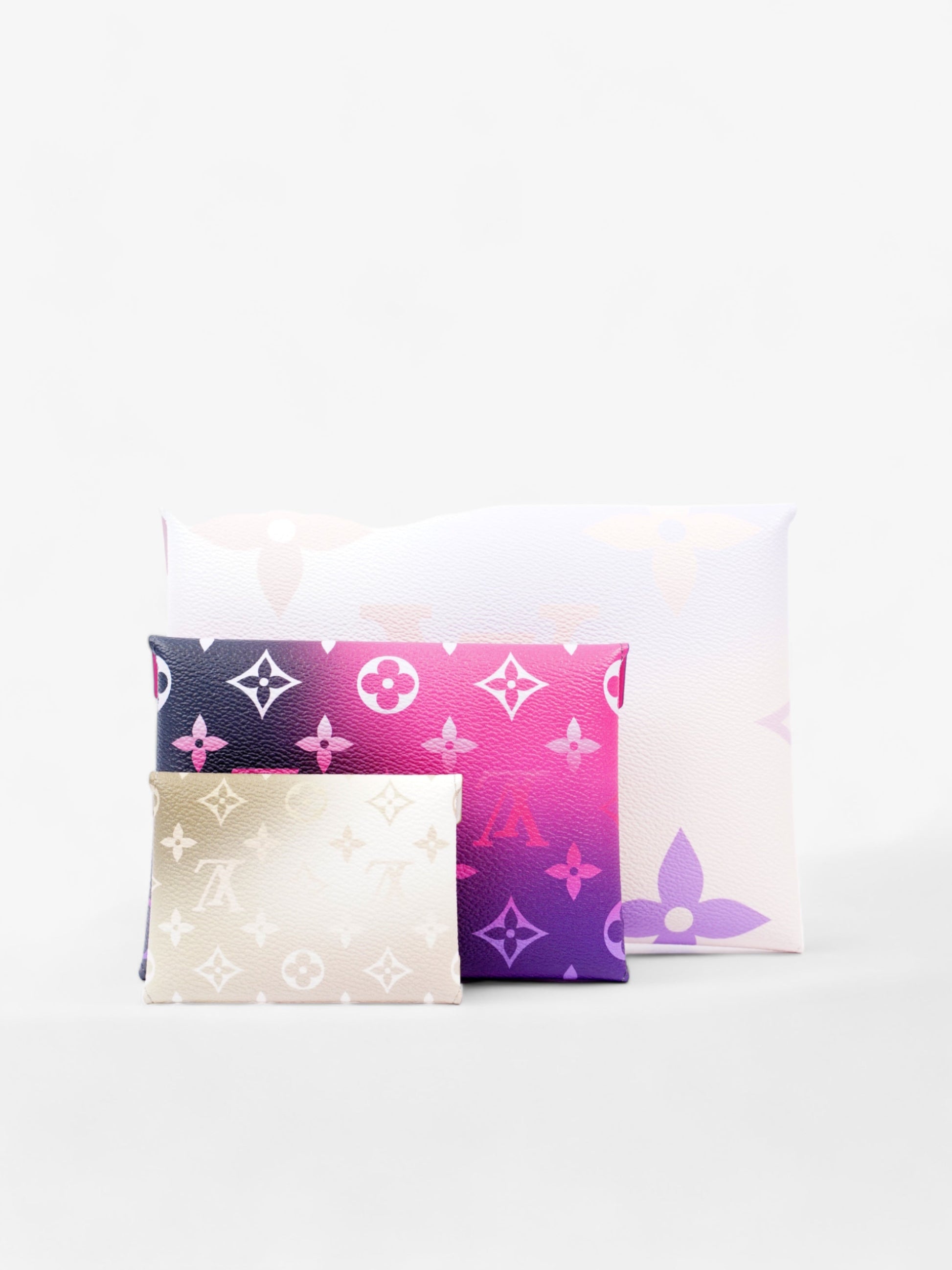 Designer Women's Crossbody Bag | Louis Vuitton Monogram Giant Spring In The City Kirigami Pochette Set Sunset Pastel / Midnight Fuschia and Sunset Khaki Leather