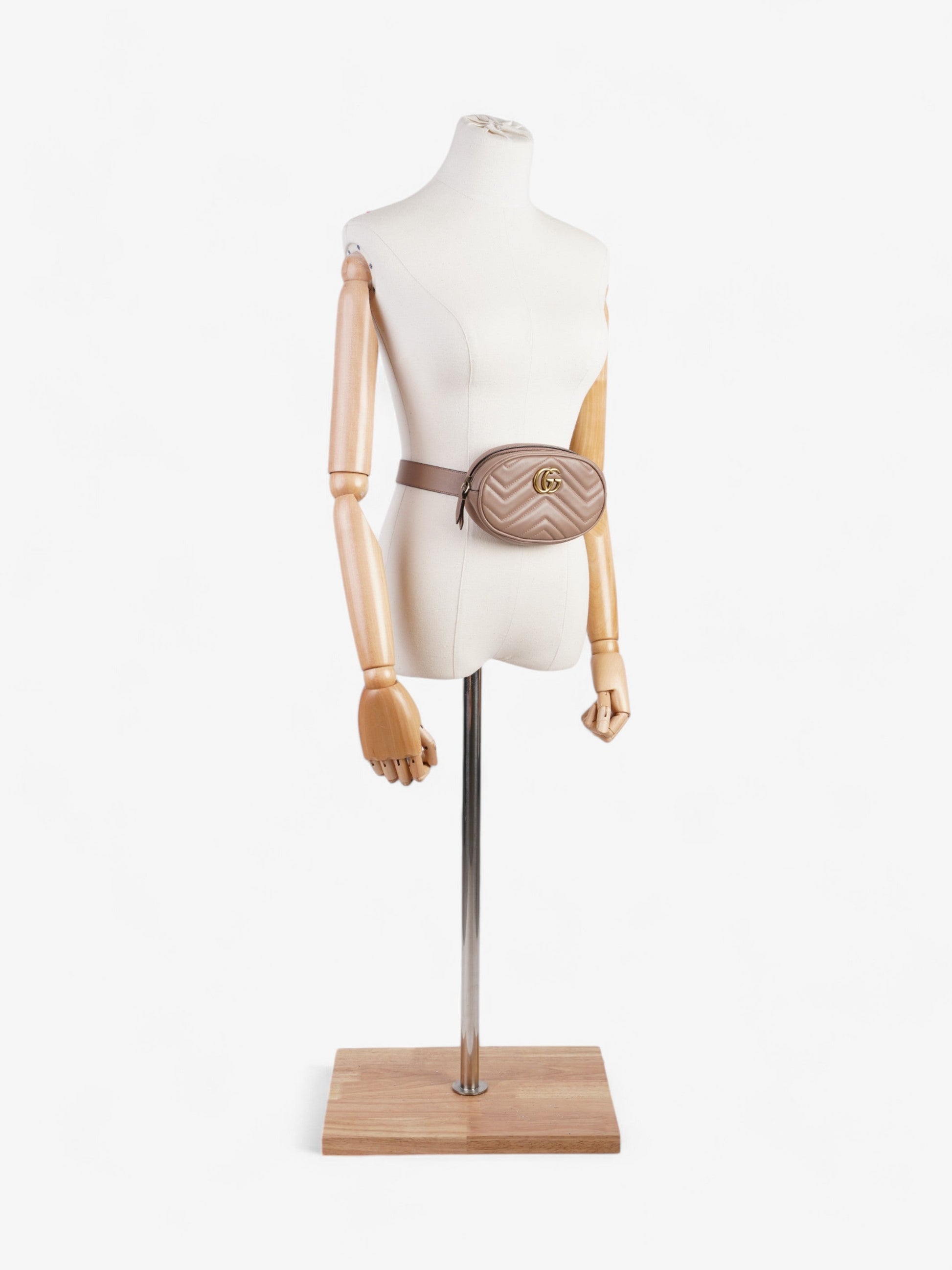 Gucci GG Marmont Belt Bag Porcelain Rose Matelasse Leather