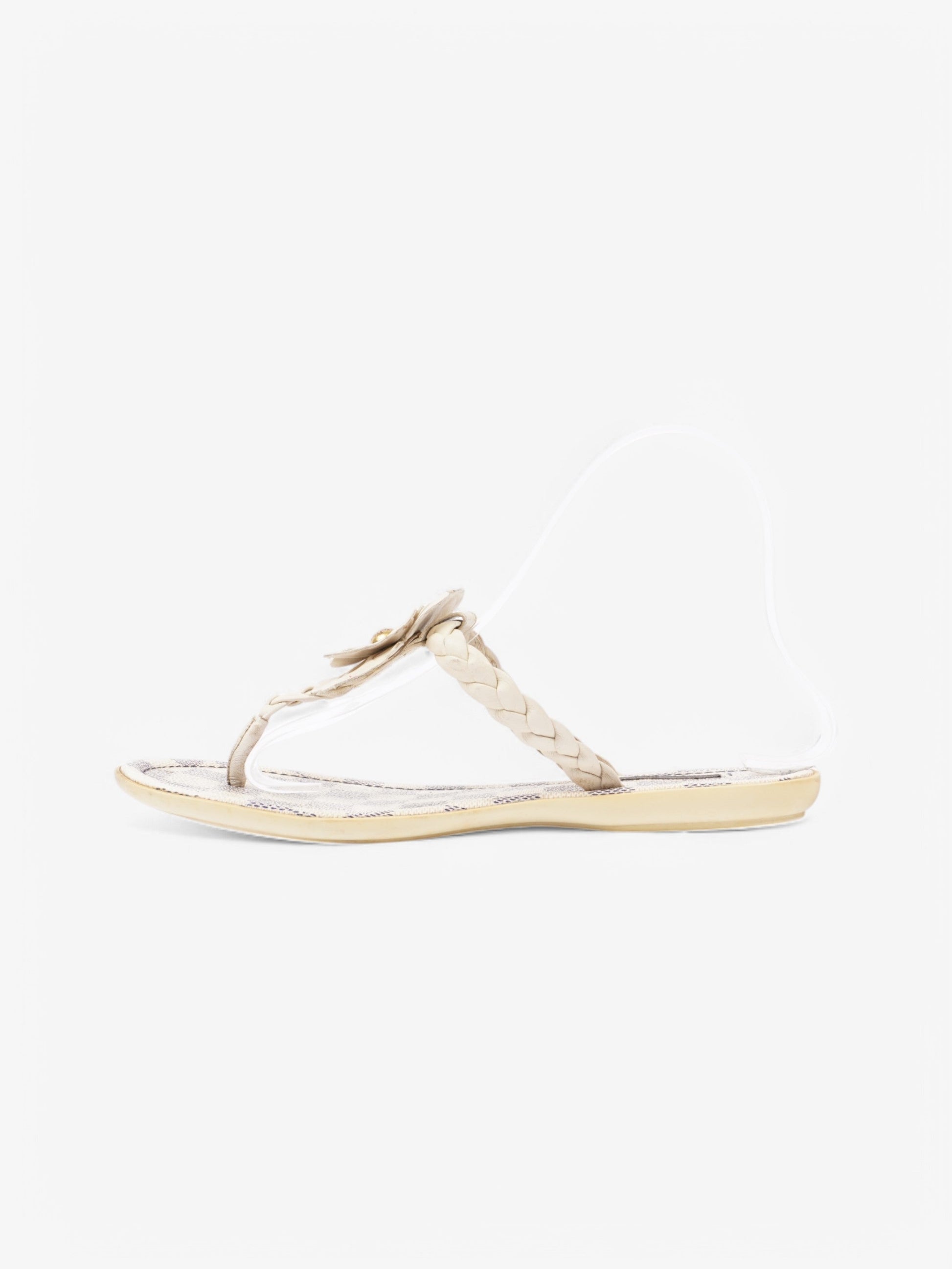 Louis Vuitton Flip Flops Damier Azur Leather EU 38 UK 5