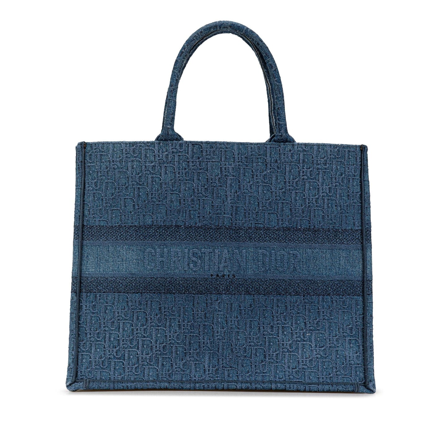 Blue Dior Large Oblique Denim Book Tote