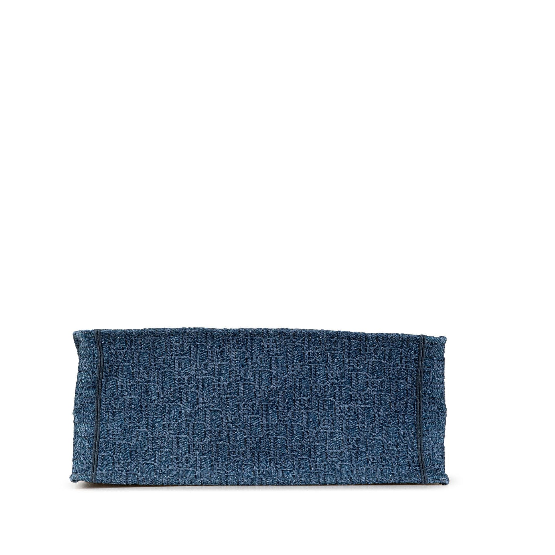 Blue Dior Large Oblique Denim Book Tote