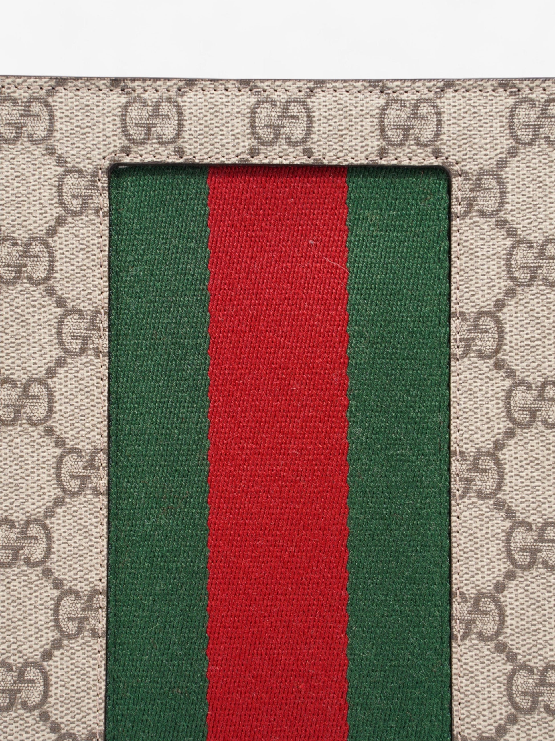 Gucci Web Clutch GG Supreme / Green / Red Canvas