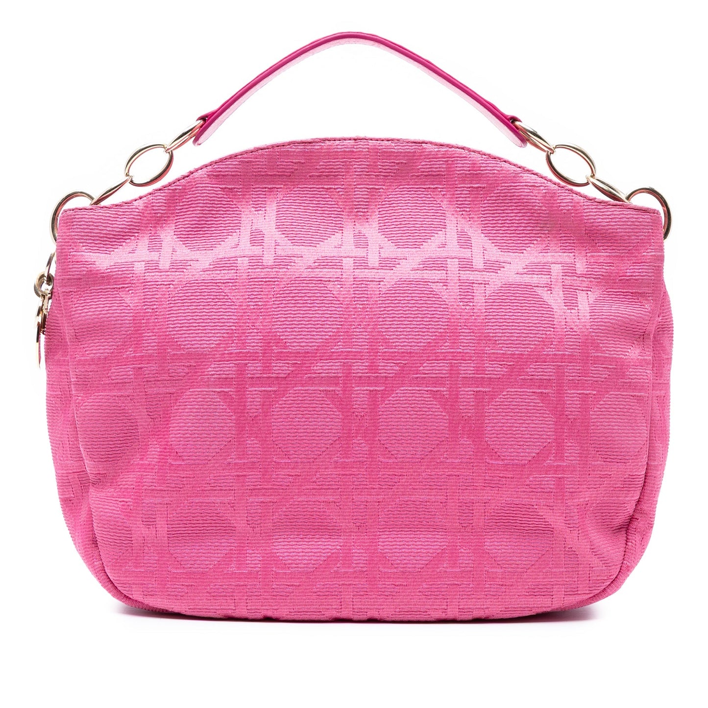 Pink Dior Canvas Cannage Hobo Bag