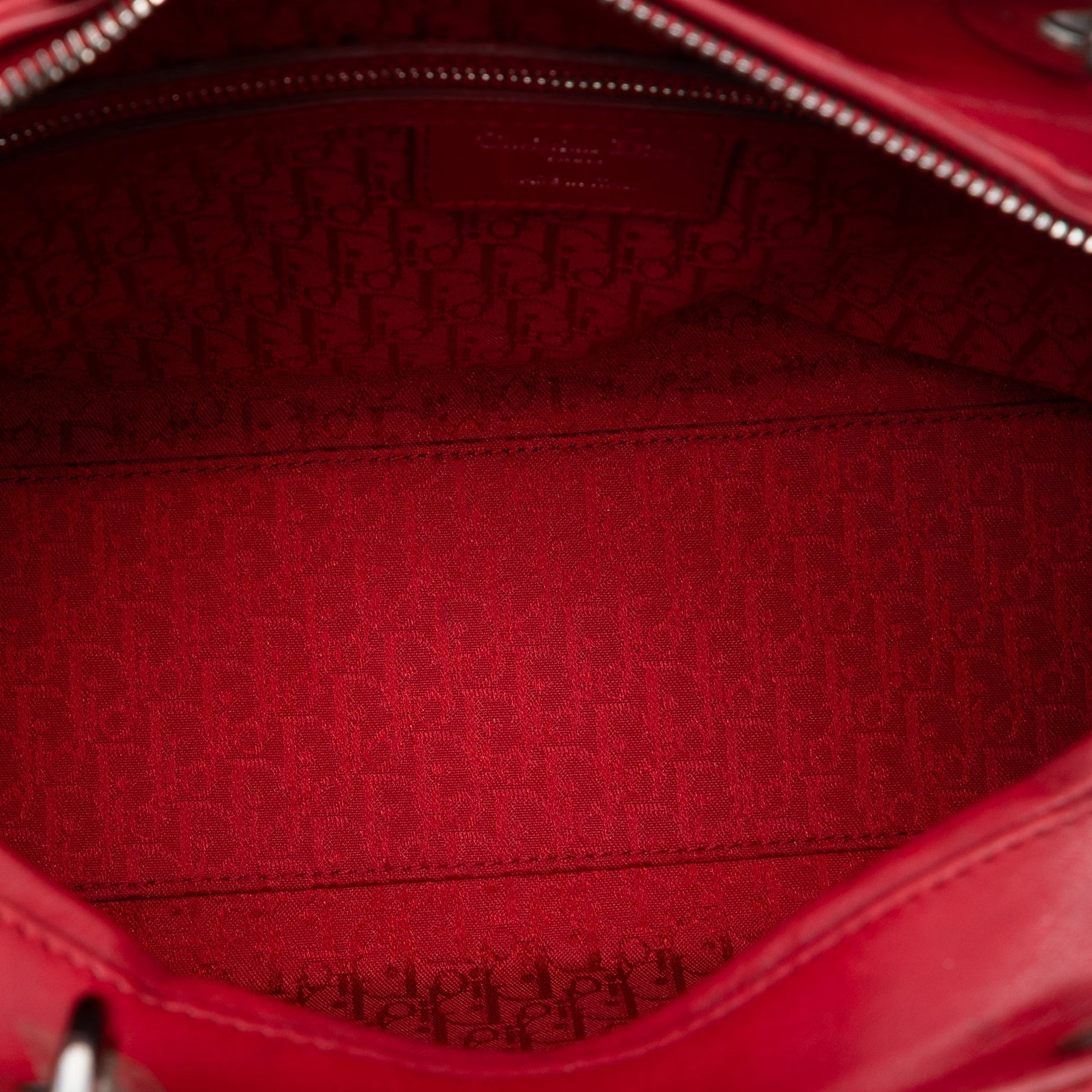 Red Dior Large Lambskin Cannage Lady Dior Satchel