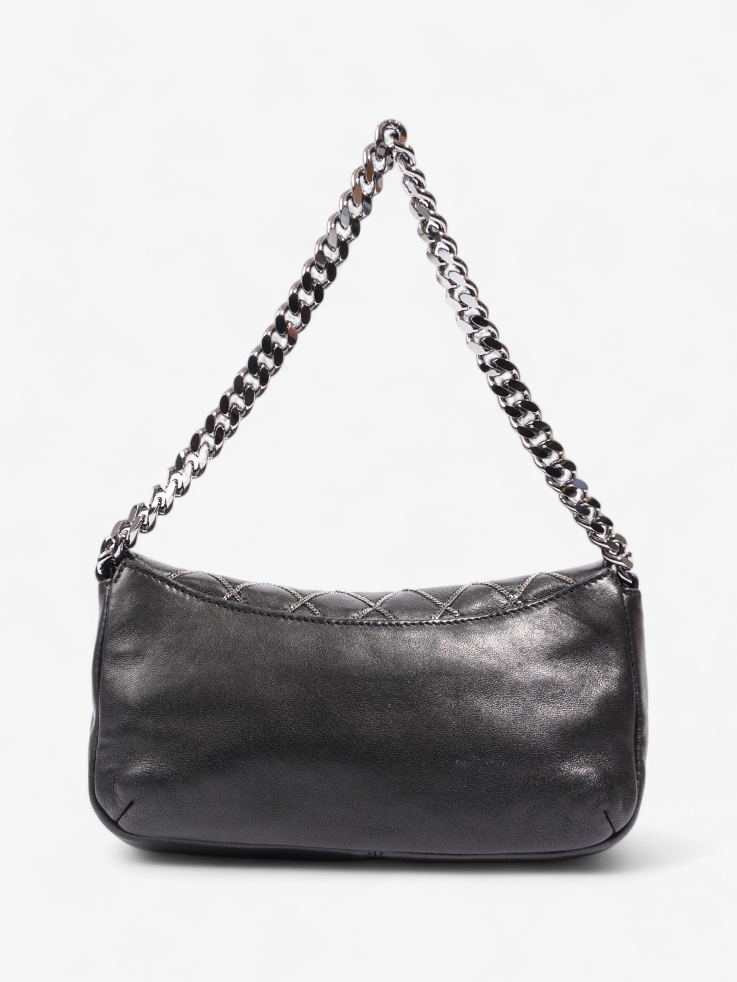Chanel Chain Stitch Flap Bag Black Lambskin Leather