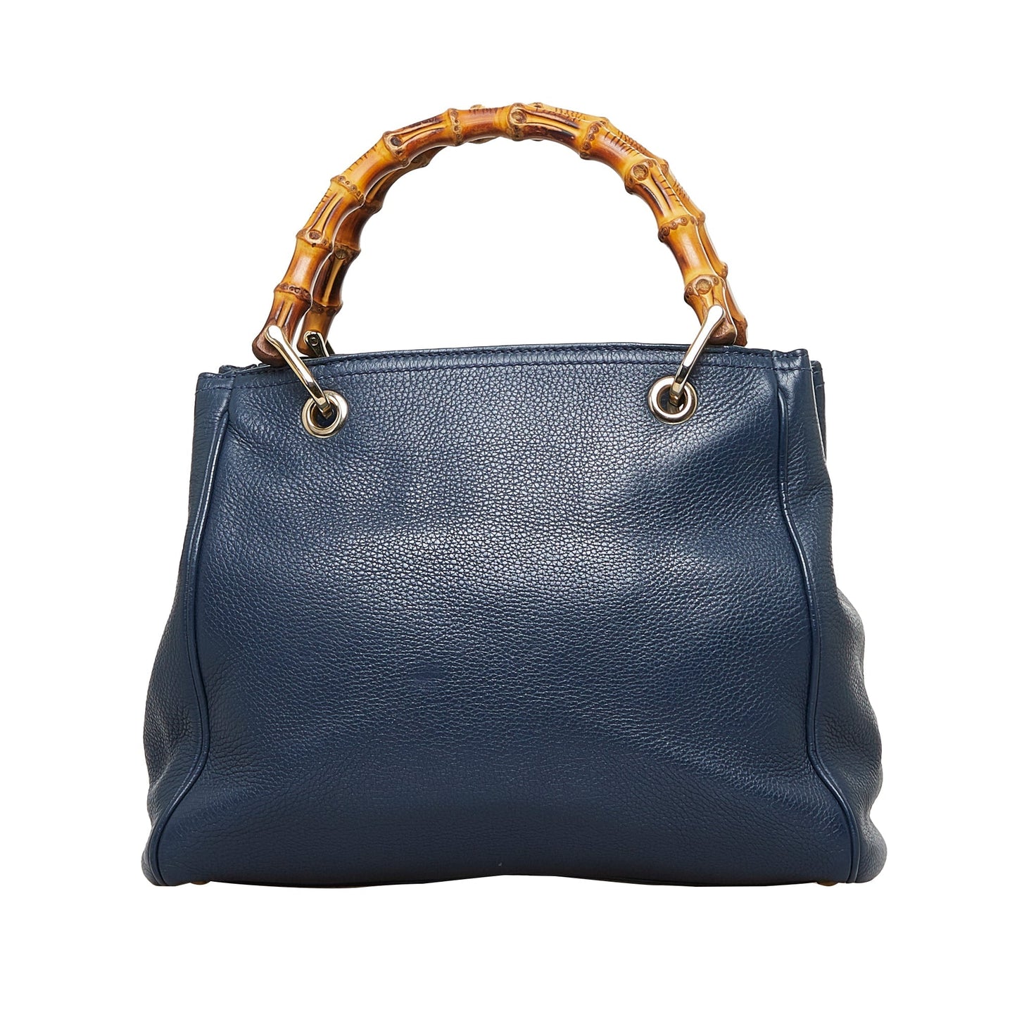 Gucci Bamboo Blue Leather Tote