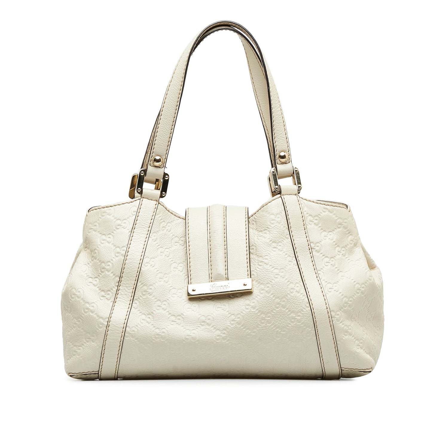 Gucci Guccissima White Leather Tote Style 1