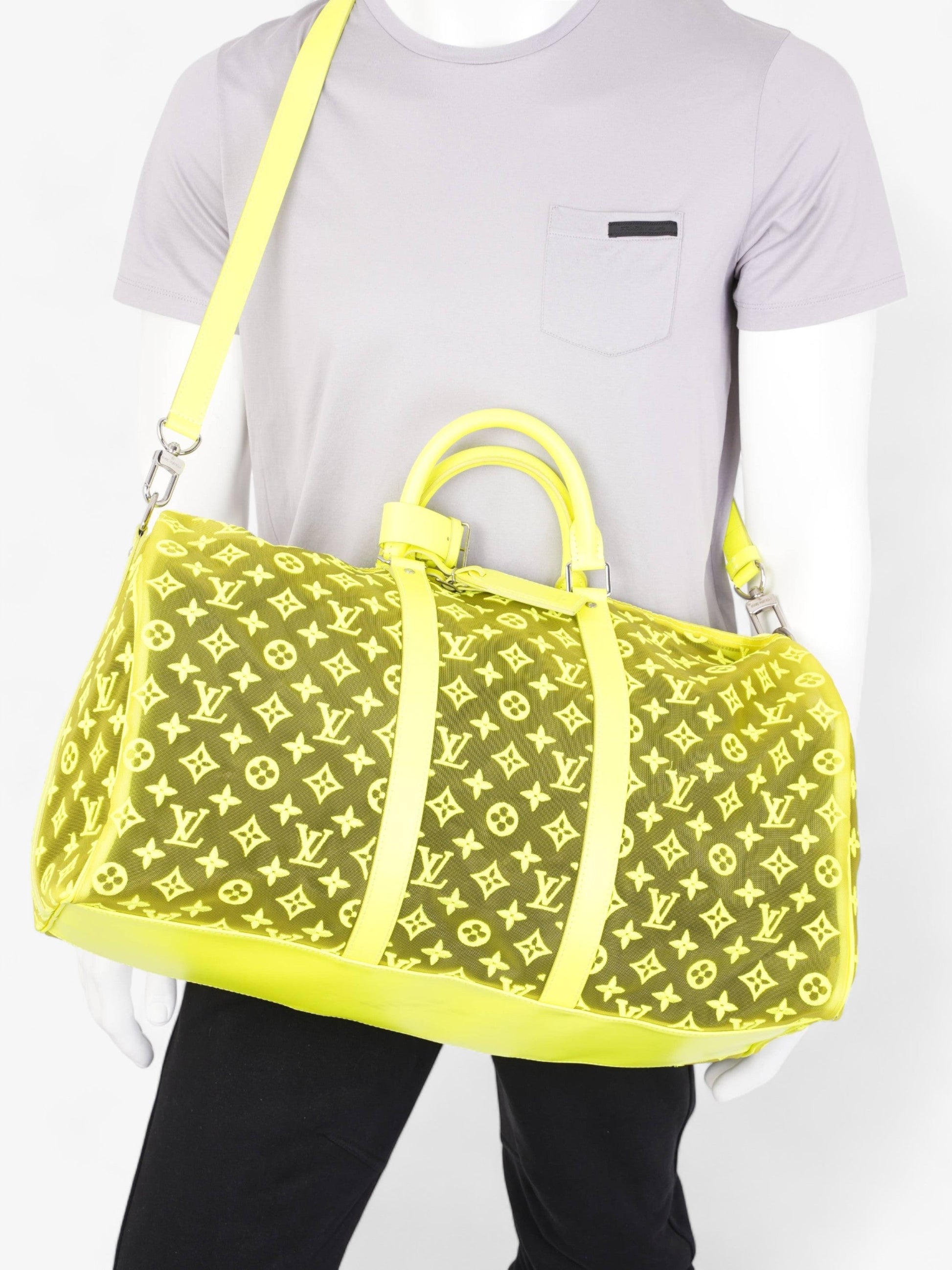 Louis Vuitton Keepall 50 Yellow Monogram Mesh