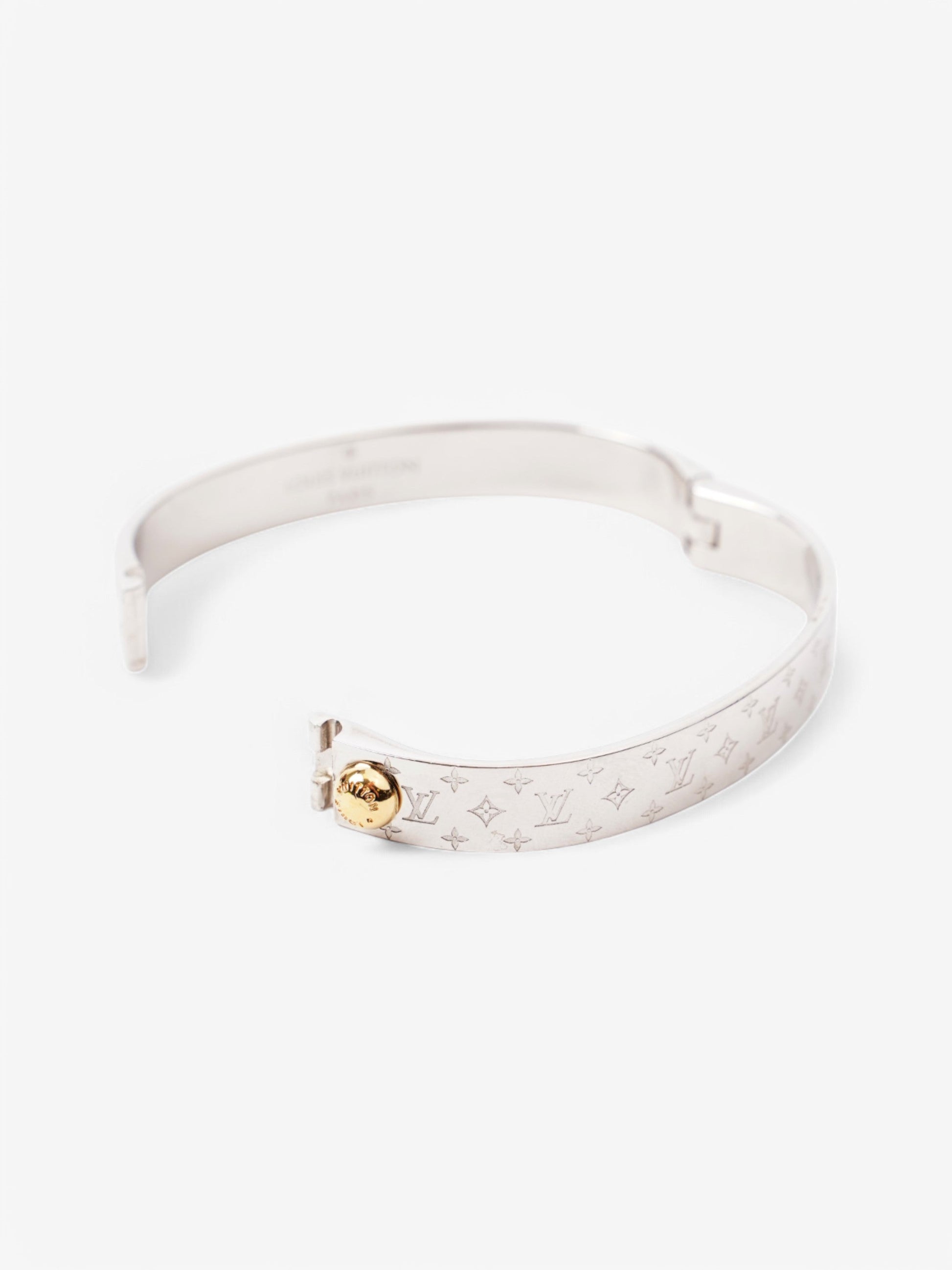 Louis Vuitton Nanogram Cuff Silver Base Metal M
