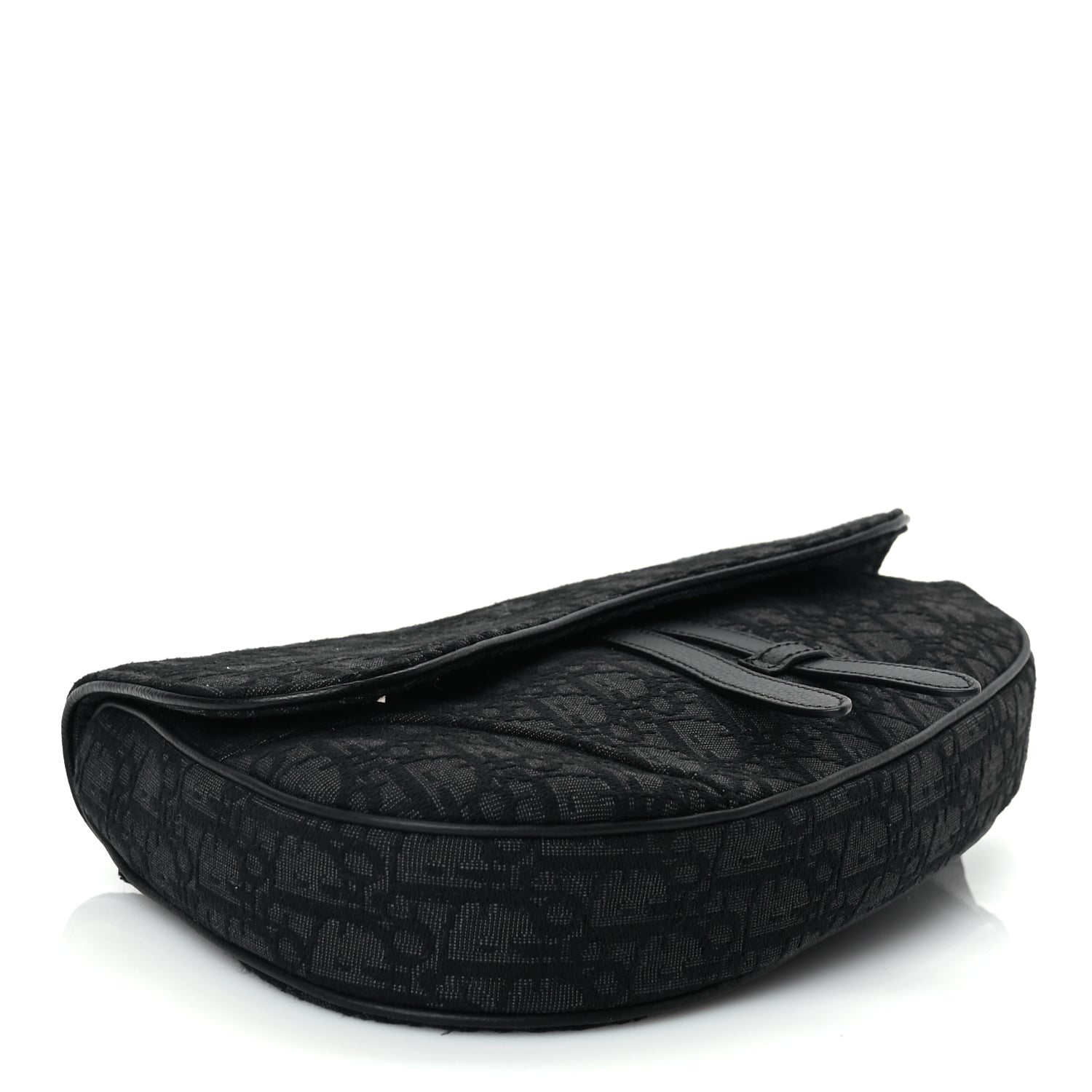 Christian Dior Oblique Mens Saddle Bag Black Blue