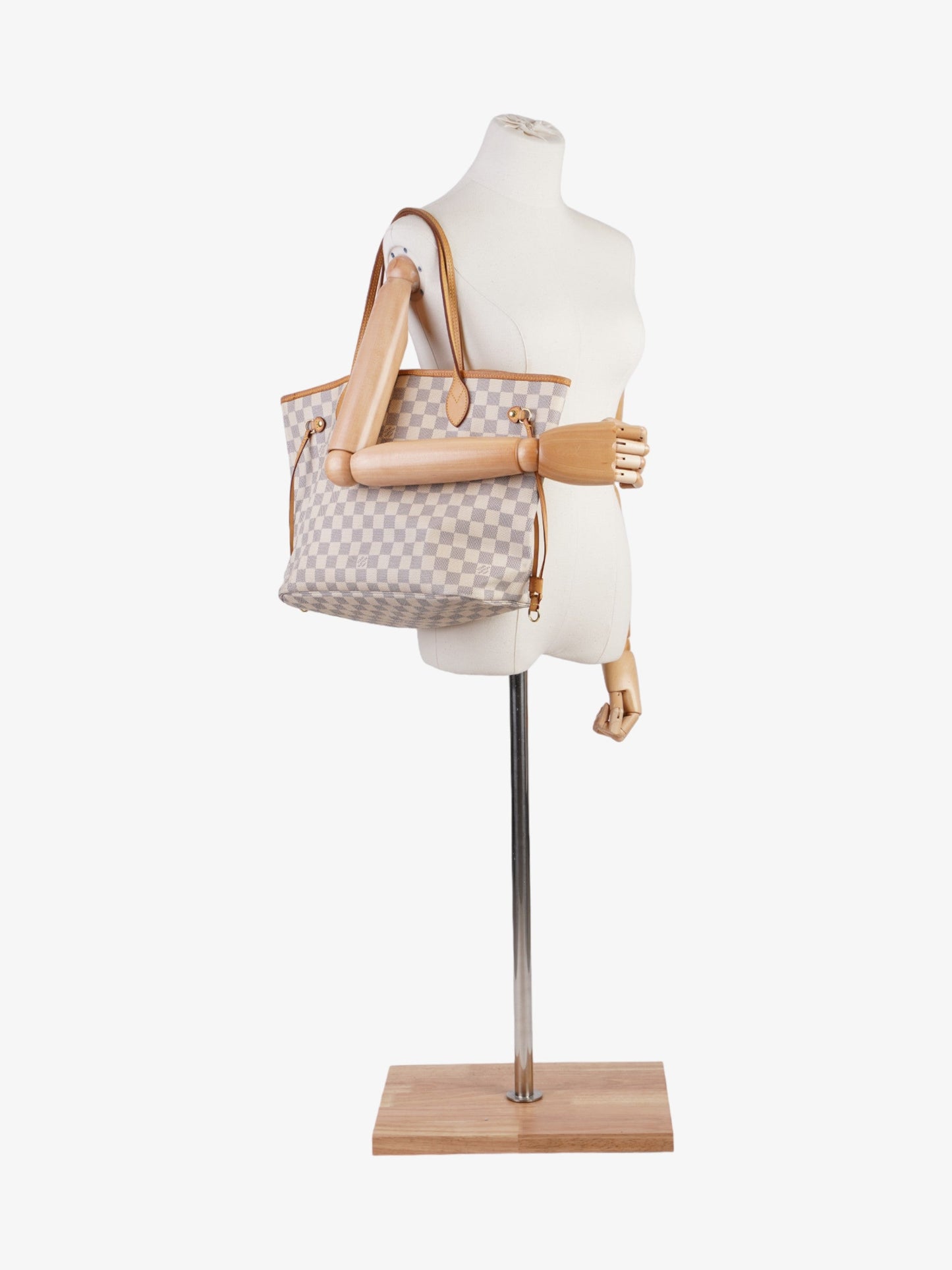 Luxury Women's Tote Bag | Louis Vuitton Neverfull Damier Azur Coated Canvas MM