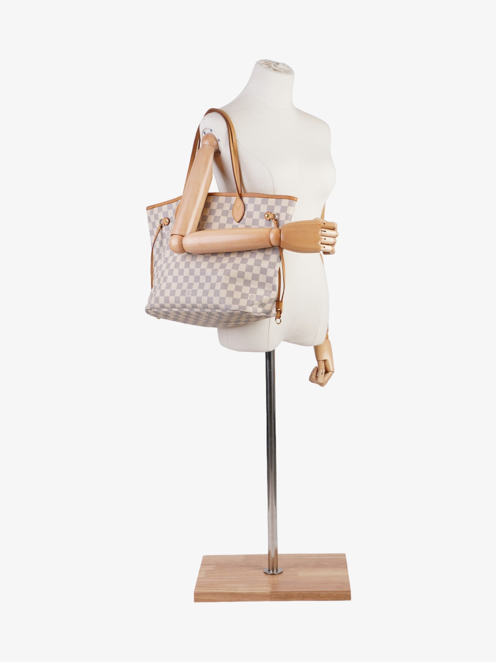 Luxury Women's Tote Bag | Louis Vuitton Neverfull Damier Azur Coated Canvas MM