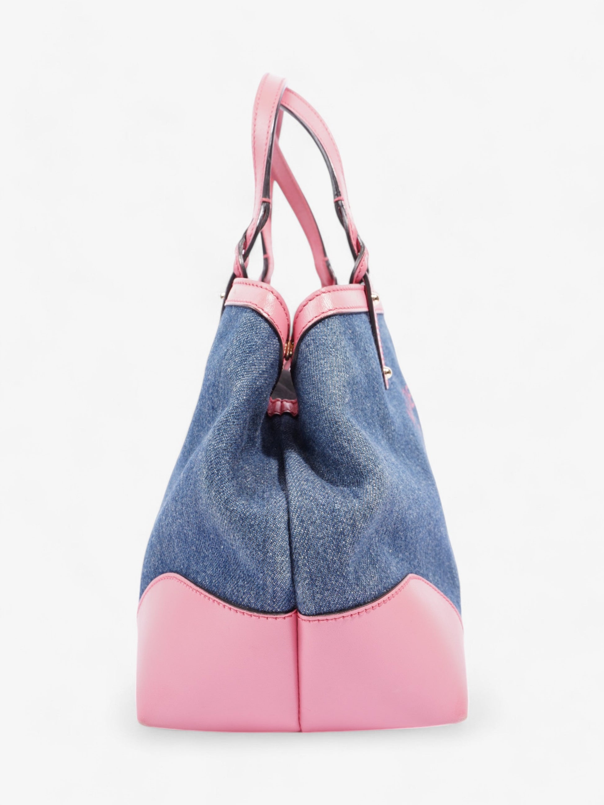 Gucci Craft Gucci Logo Tote Bag Blue / Pink Denim