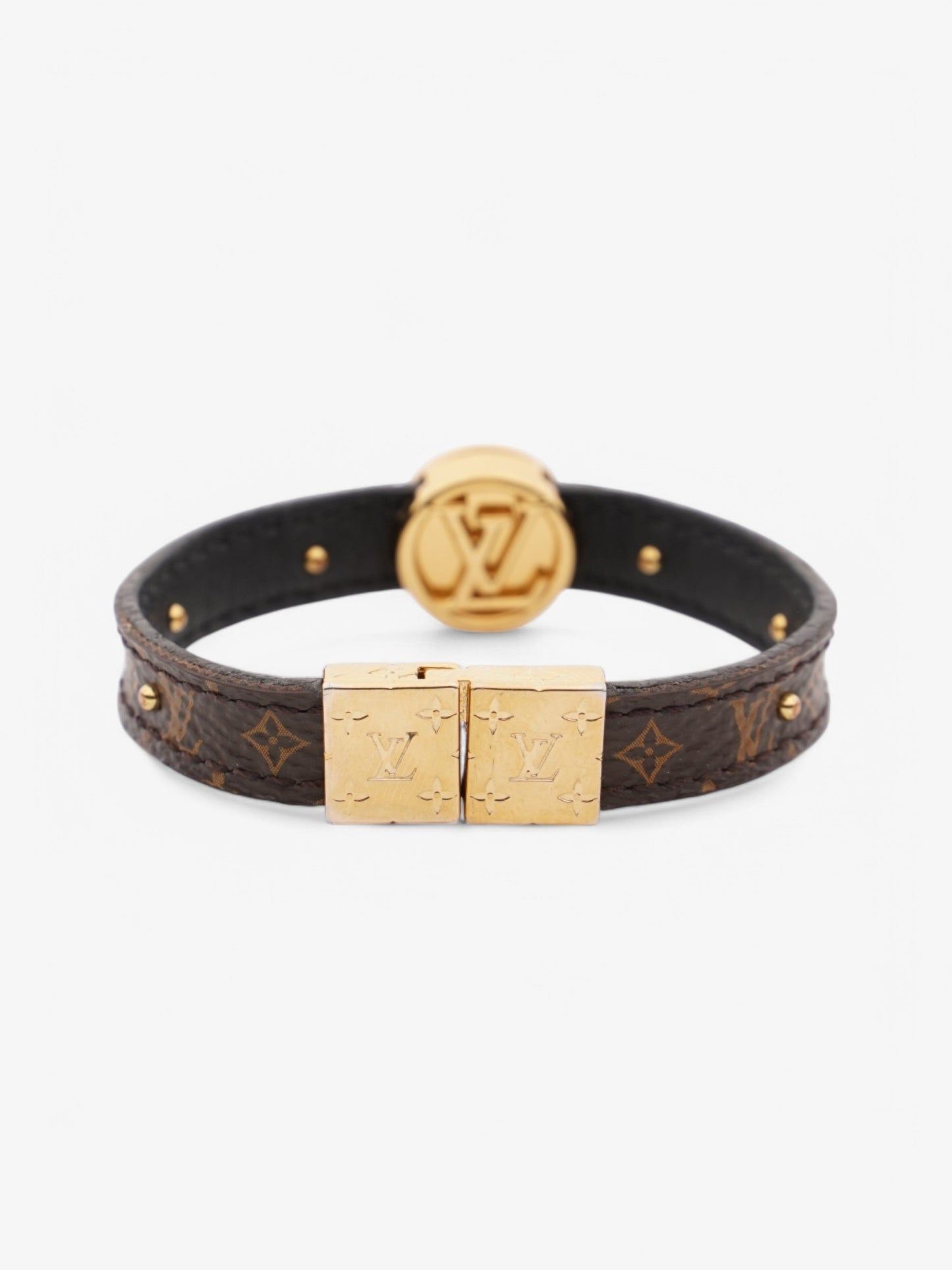 Louis Vuitton Circle Reversible Bracelet Monogram / Gold Coated Canvas 15cm (Small)