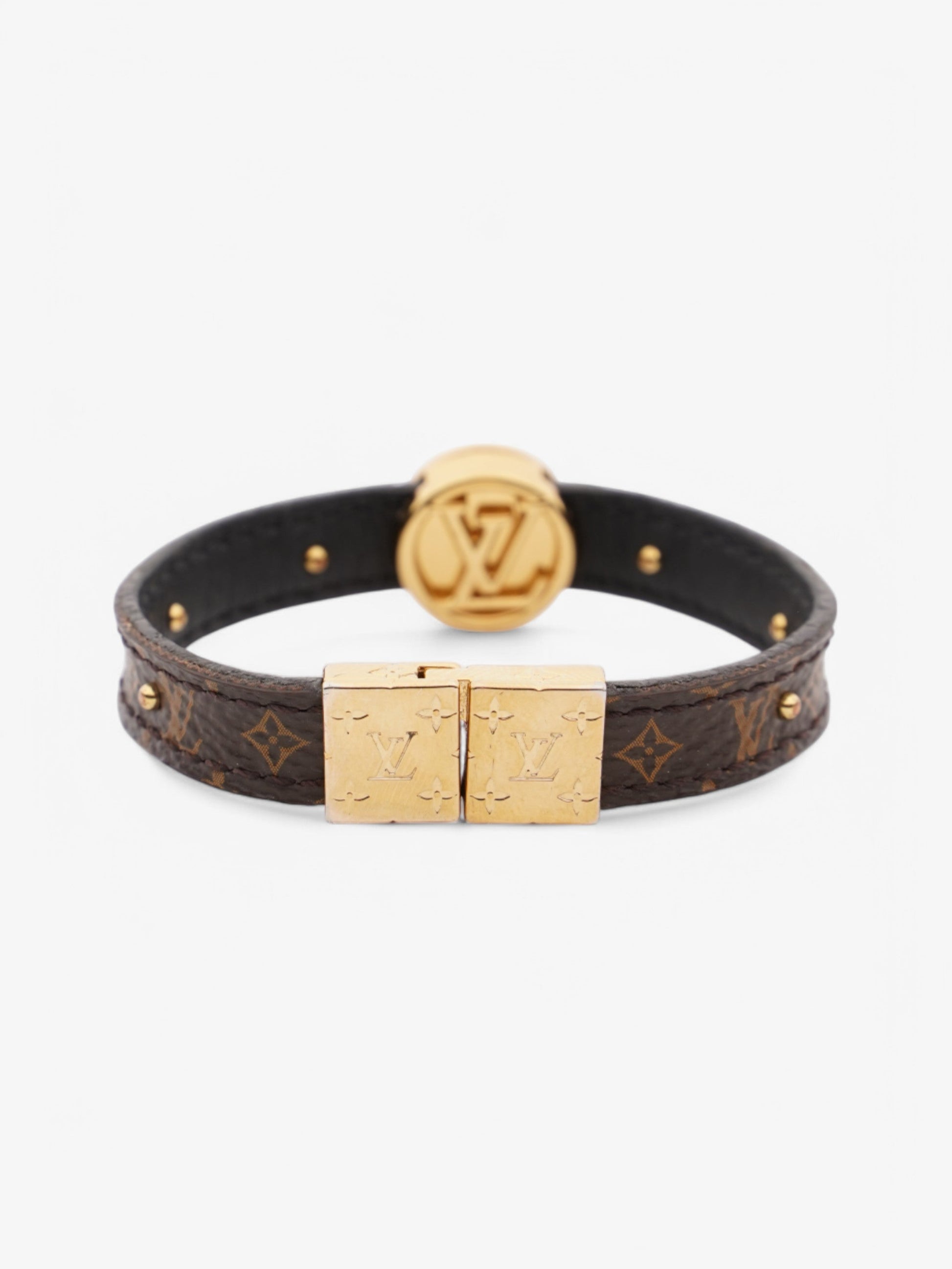 Louis Vuitton Circle Reversible Bracelet Monogram / Gold Coated Canvas 15cm (Small)