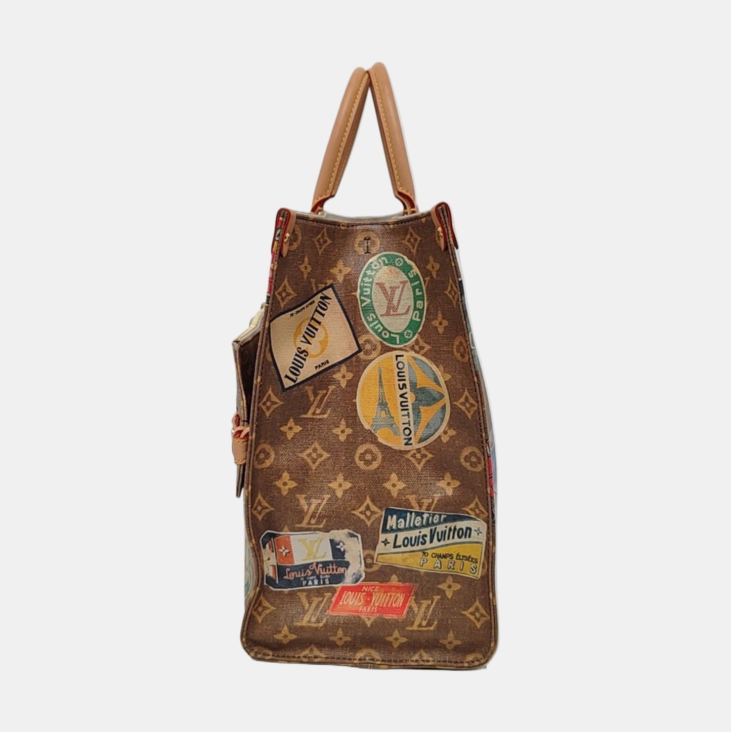 Louis Vuitton OnTheGo Large Hotel Labels Brown Monogram Crossbody Toteo