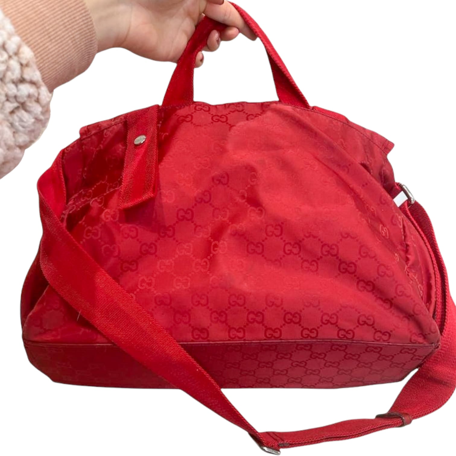 Gucci Nylon Leather Shoulder Bag