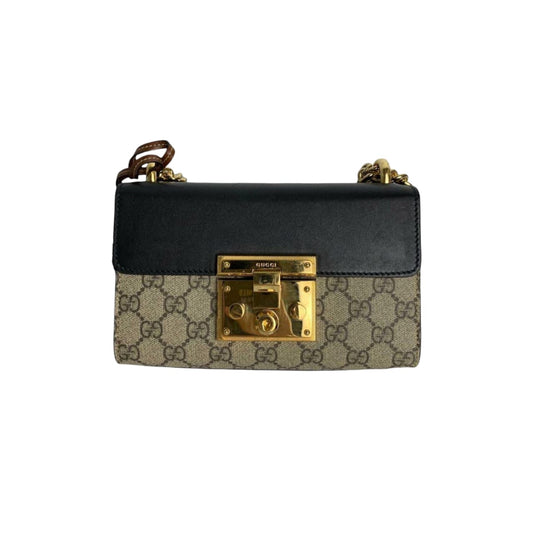 Gucci Monogram Leather Canvas Shoulder Bag