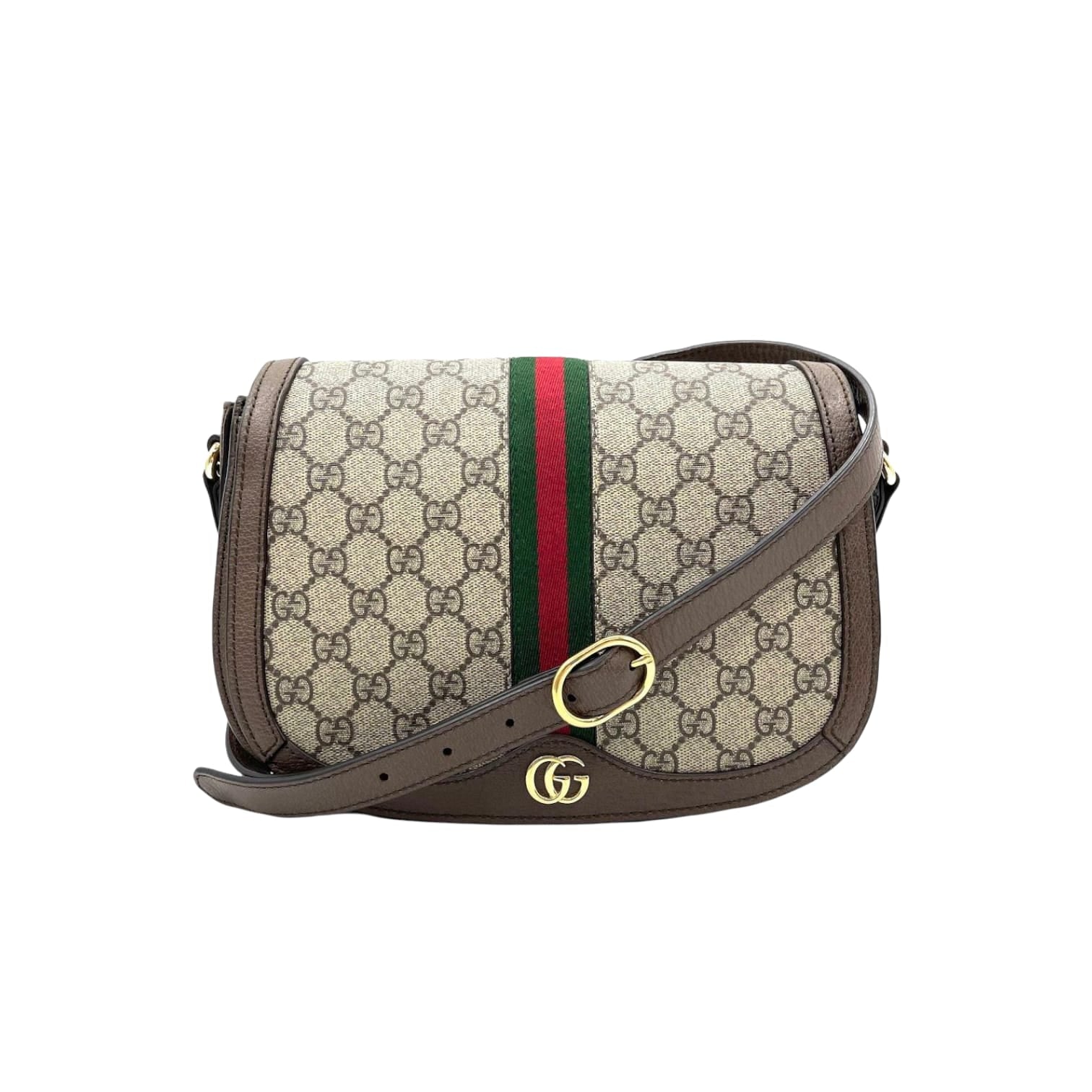 Gucci Lou Leather Canvas Shoulder Bag