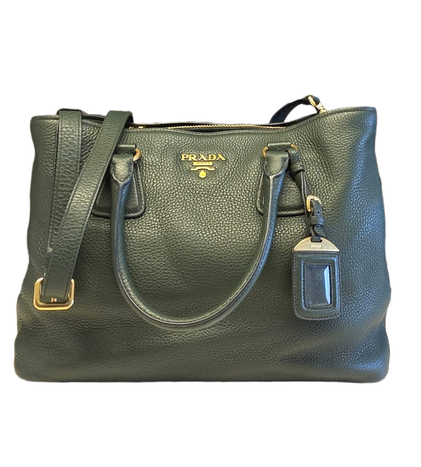 Prada Green Vitello Daino Shopping Tote [Clearance Sale]