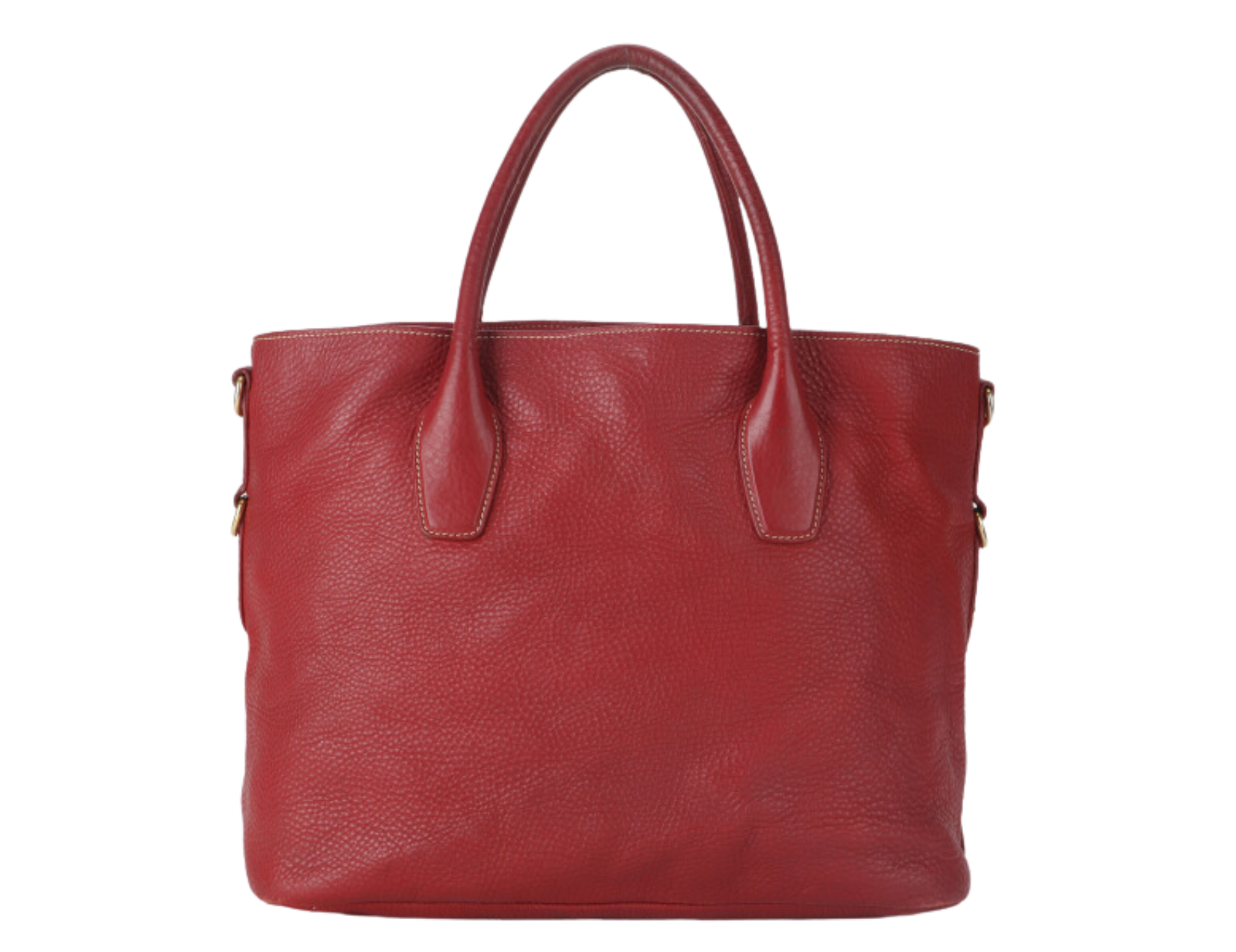 PRADA BN2317 TOTE LARGE ROSSO VITELLO DAINO LEATHER GOLD HARDWARE WITH CARD