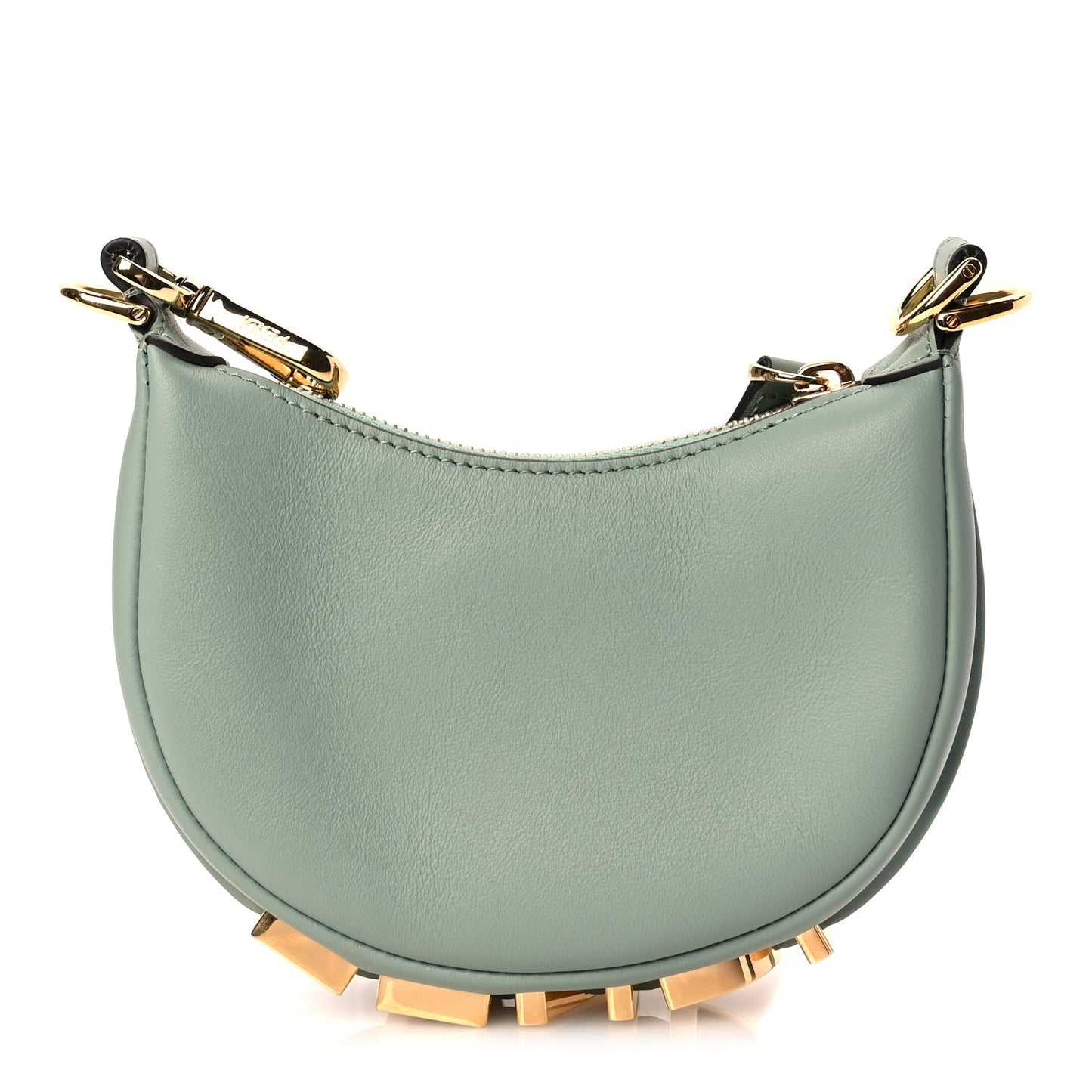 Fendi Vitello Grace New Matte Nano Fendigraphy Hobo Charm Menta