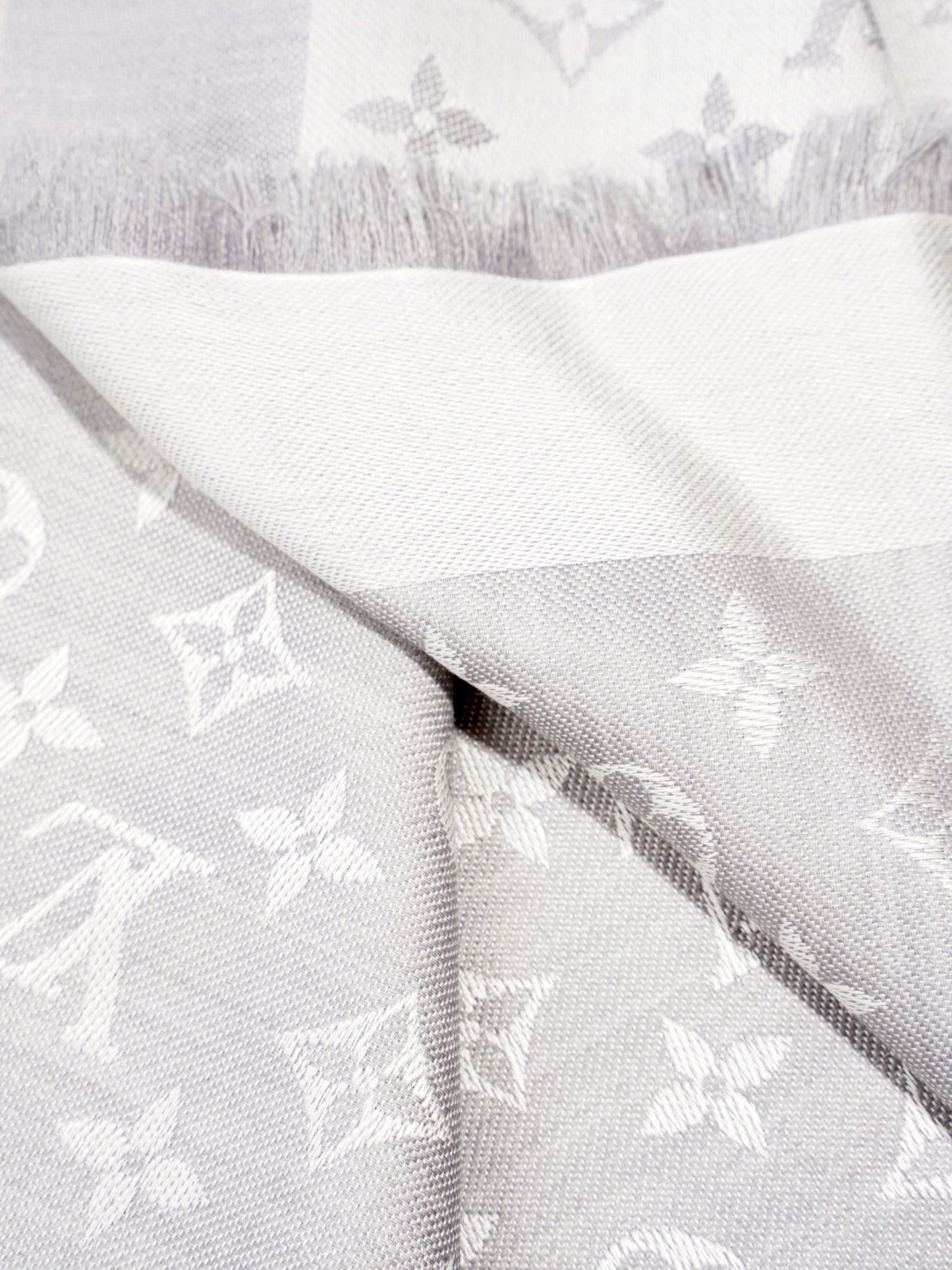 Louis Vuitton Classic Shawl Monogram Grey Silk