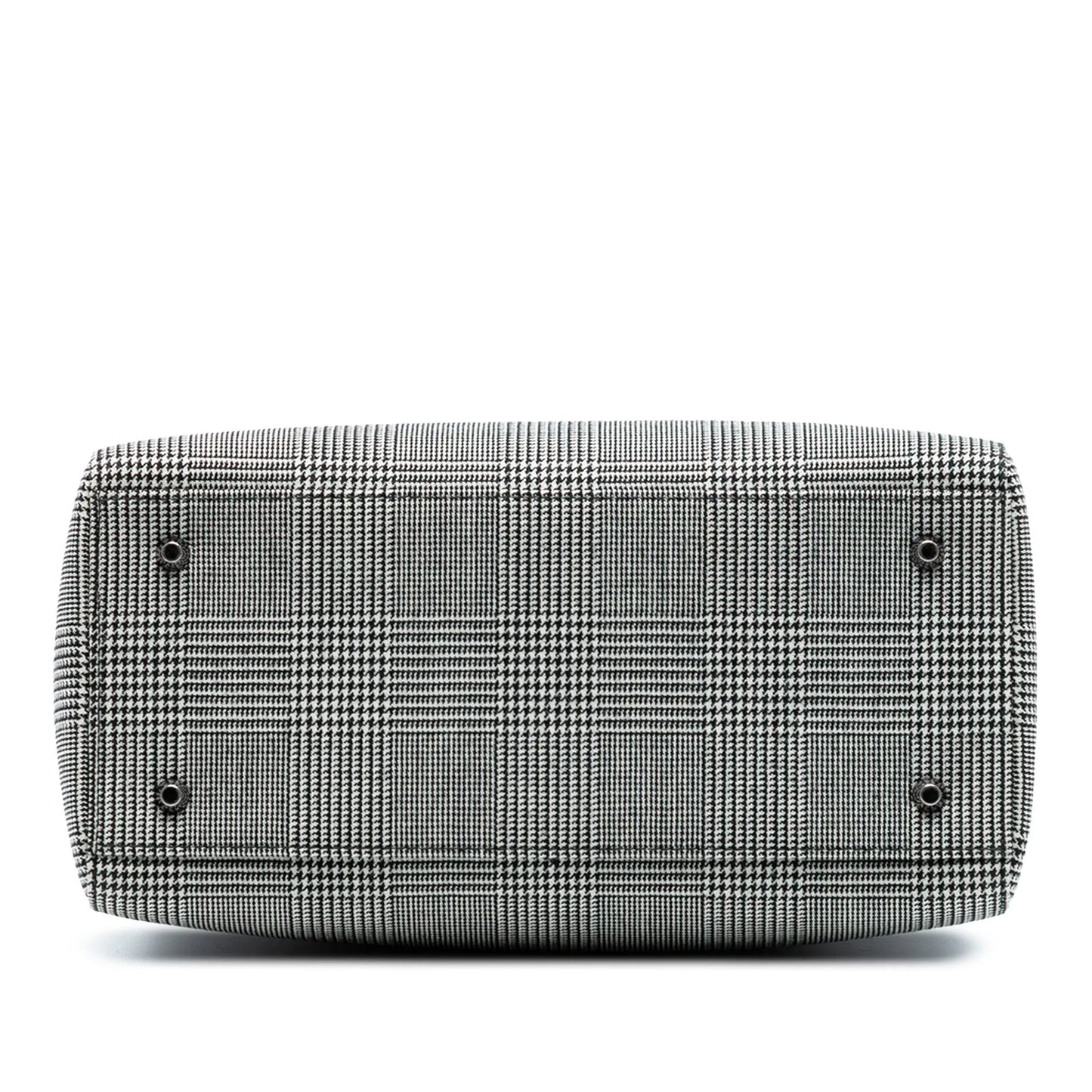 Gray Dior Medium Canvas Houndstooth Lady Dior Satchel