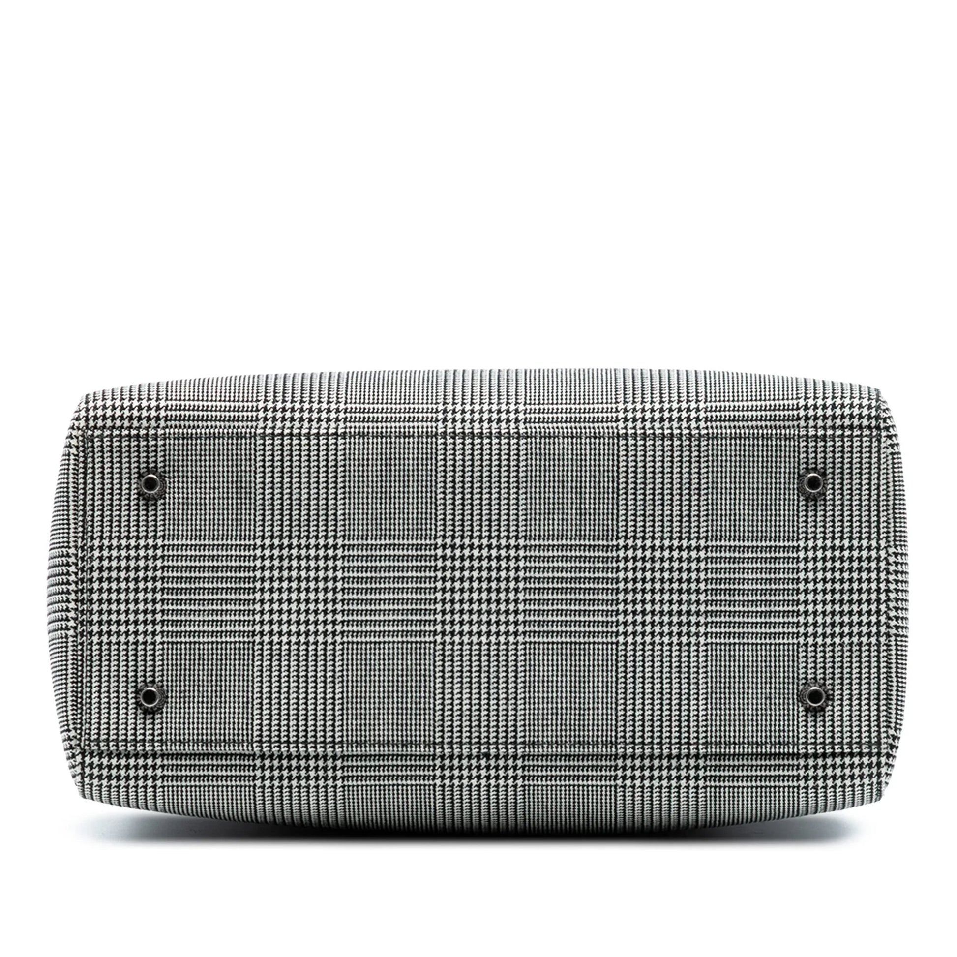 Gray Dior Medium Canvas Houndstooth Lady Dior Satchel