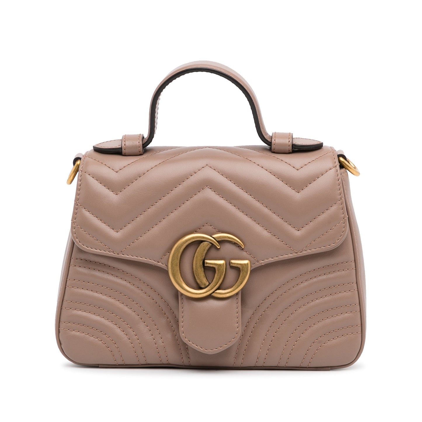 Gucci GG Marmont Brown Leather Chain Shoulder Bag