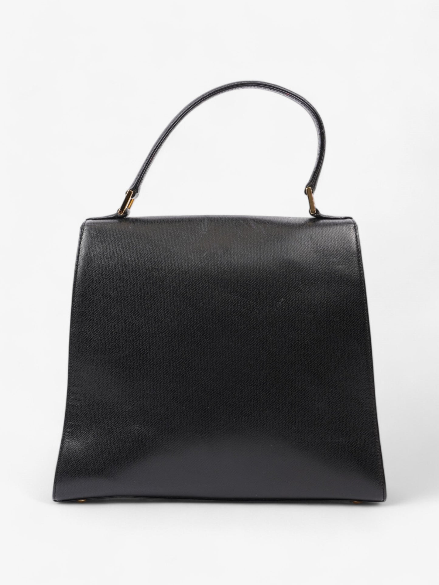 Saint Laurent Top Handle Black Grained Leather
