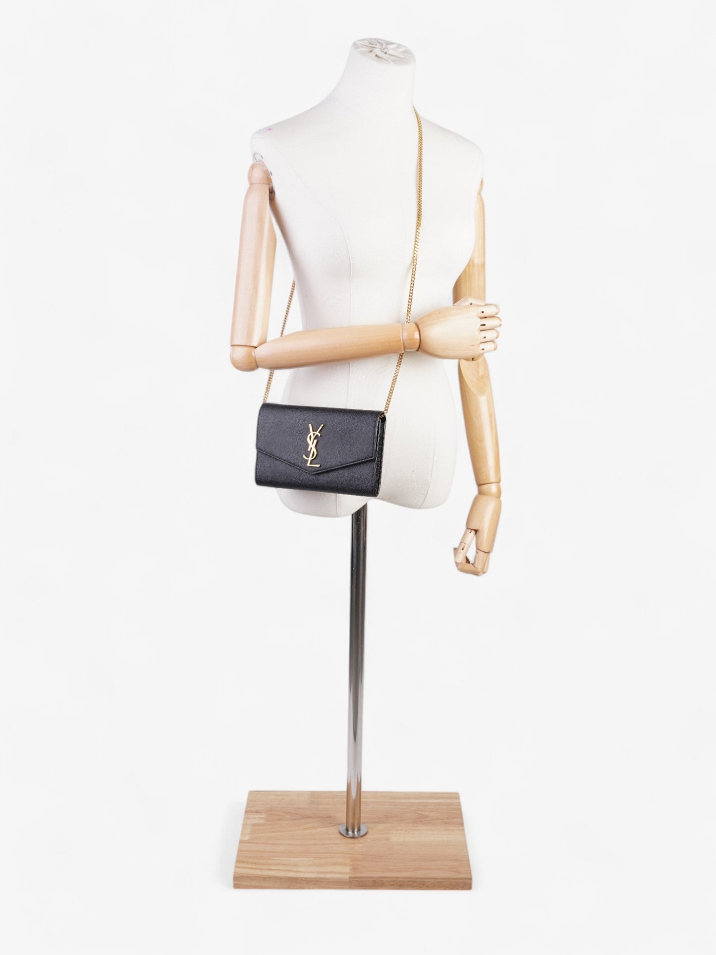 Saint Laurent Envelope Black Grained Leather