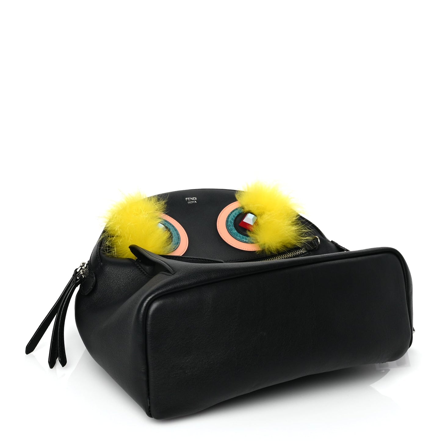Fendi Vitello Dolce Fox Elaphe Ayers Hypnoteyes Large Backpack Black Giallo Multicolor