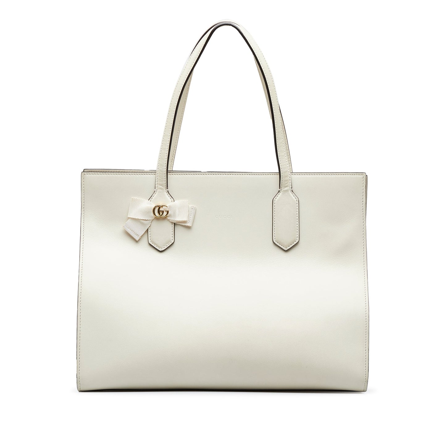 Gucci White Leather Tote Style 1